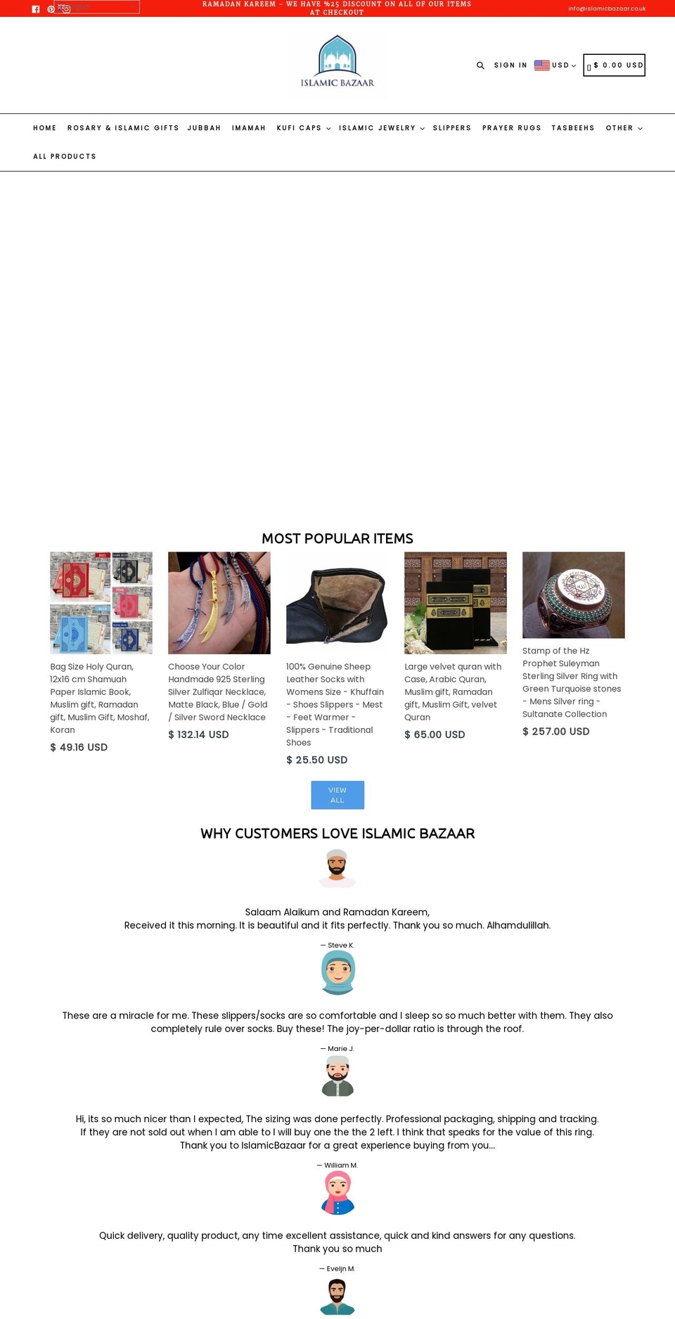 islamicbazaar.co.uk shopify website screenshot