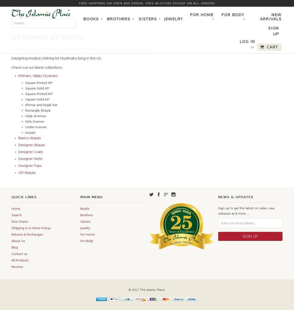 islamicdresses.com shopify website screenshot