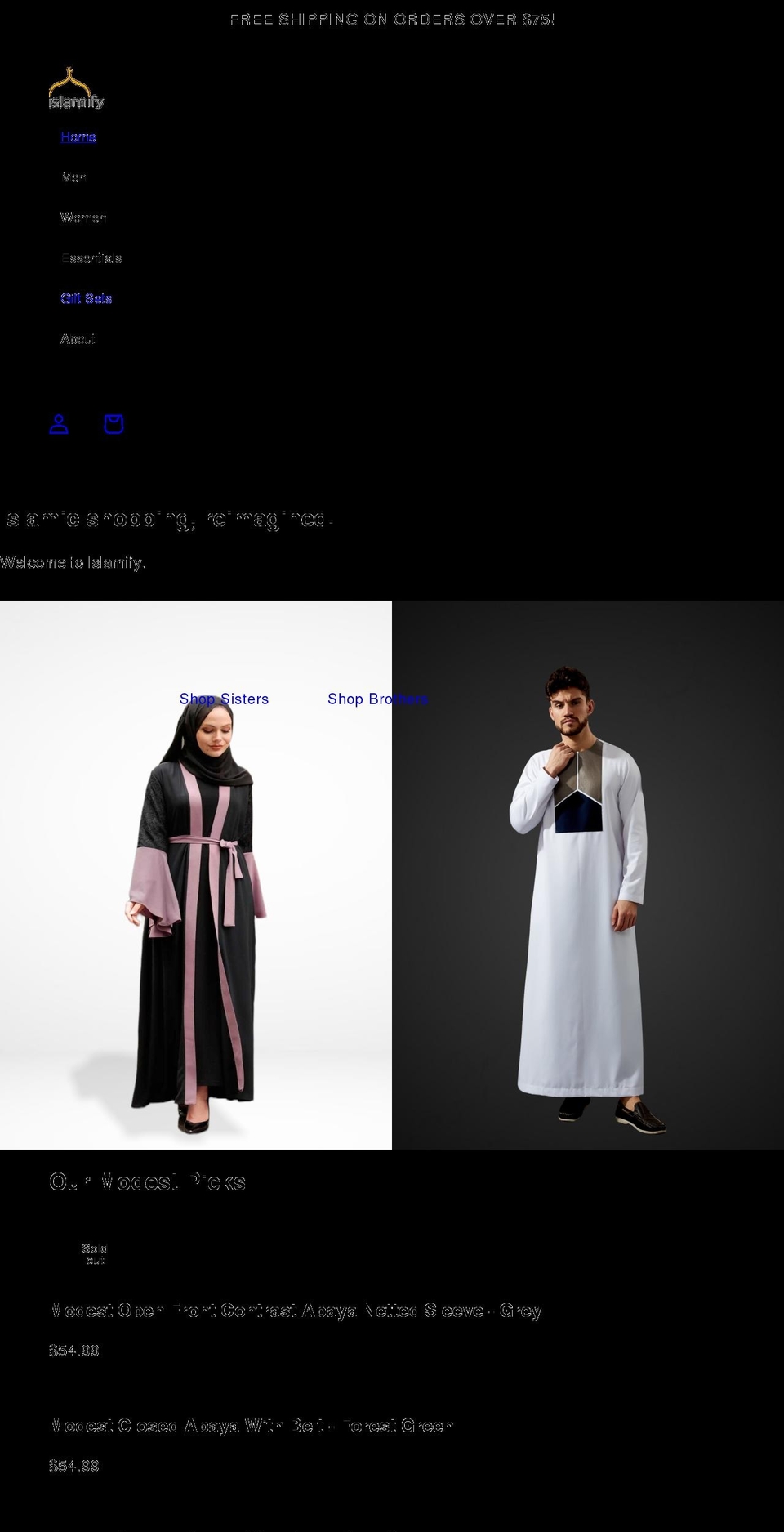 islamifyus.com shopify website screenshot