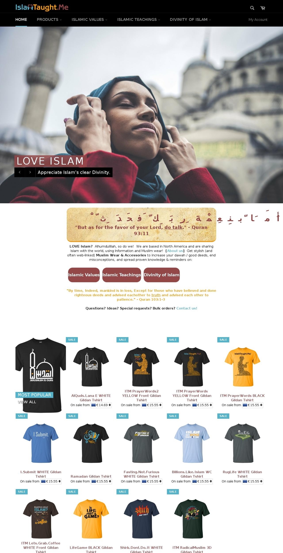 islamtaughtme.com — Shopify storefront screenshot