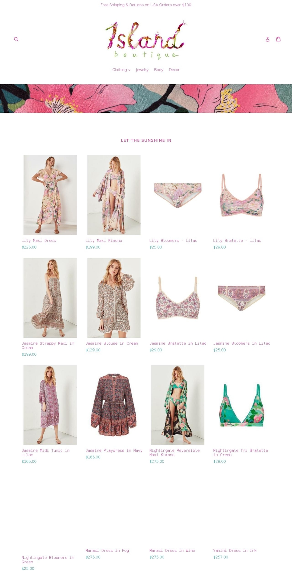 island-boutique.com — Shopify storefront screenshot