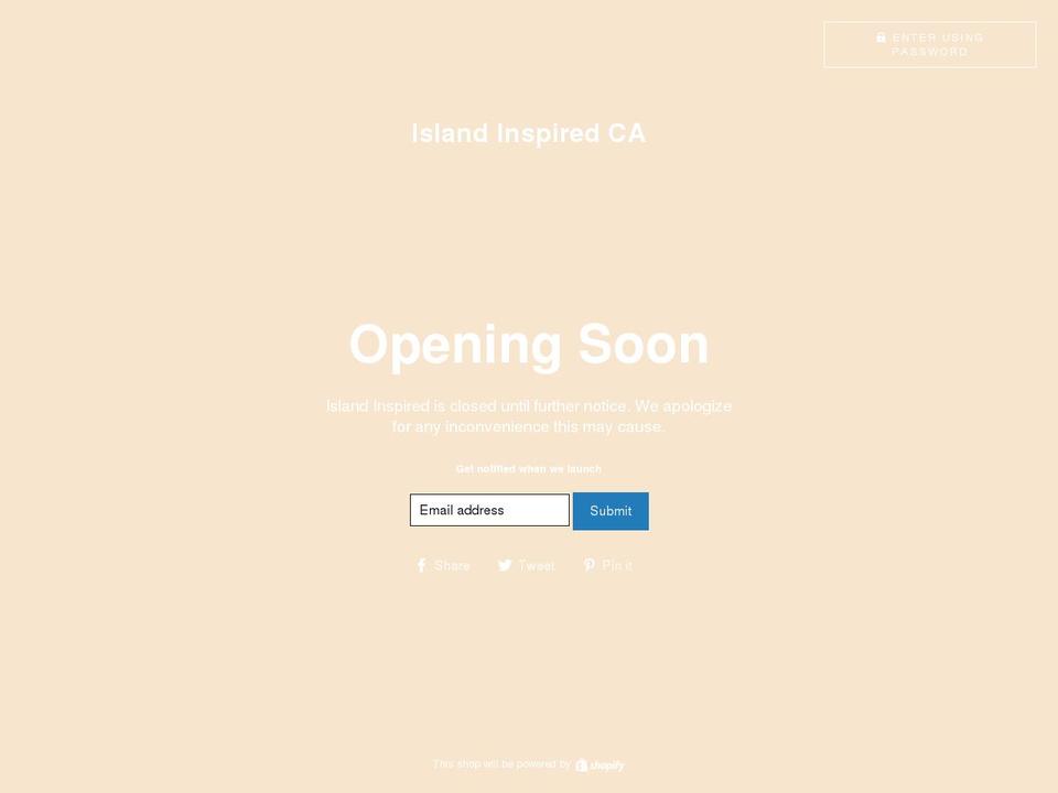 island-inspired.com shopify website screenshot