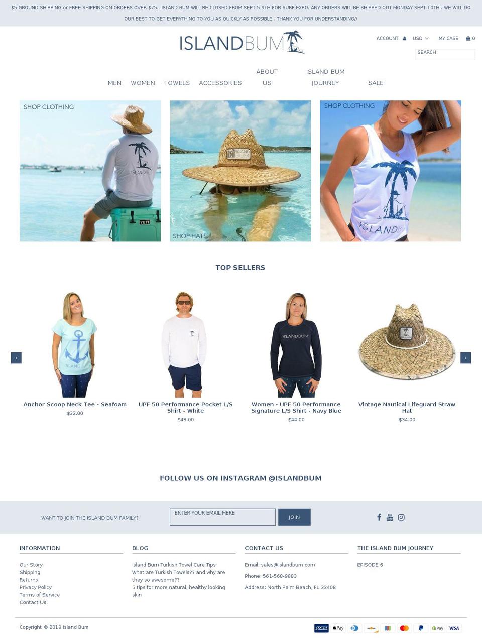 2018 Island Bum Shopify theme site example islandbum.net