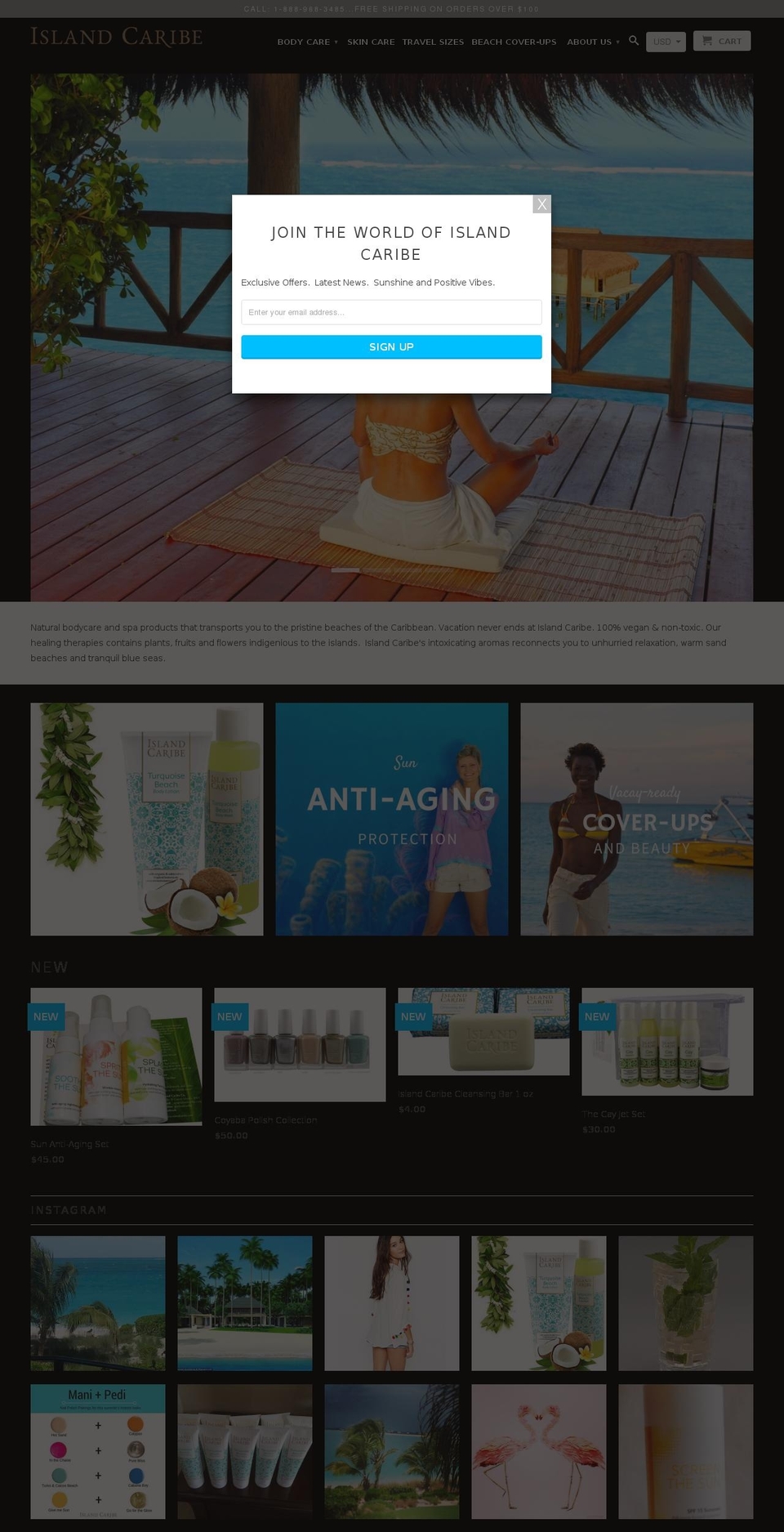islandcaribespa.com shopify website screenshot