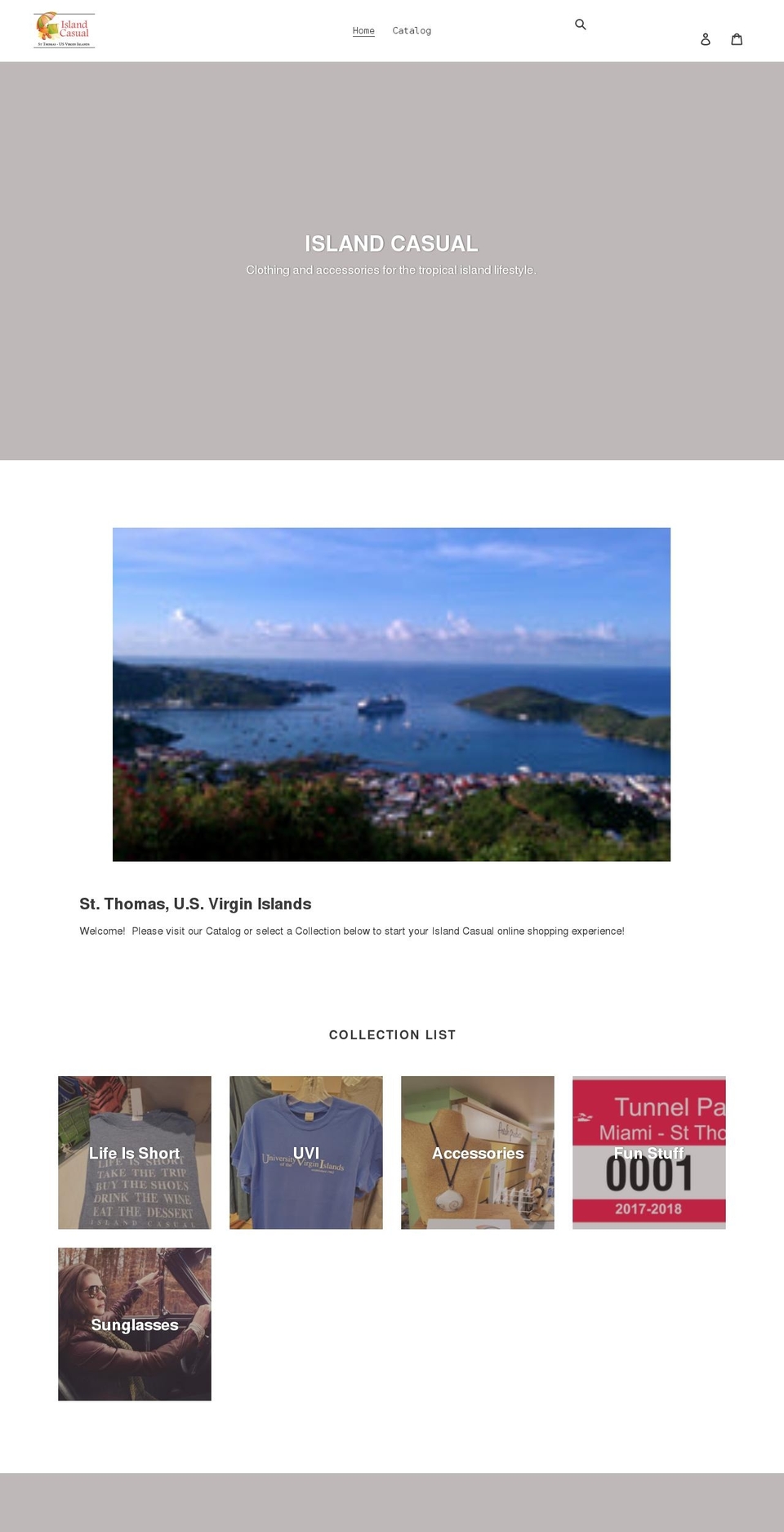 islandcasualvi.com shopify website screenshot