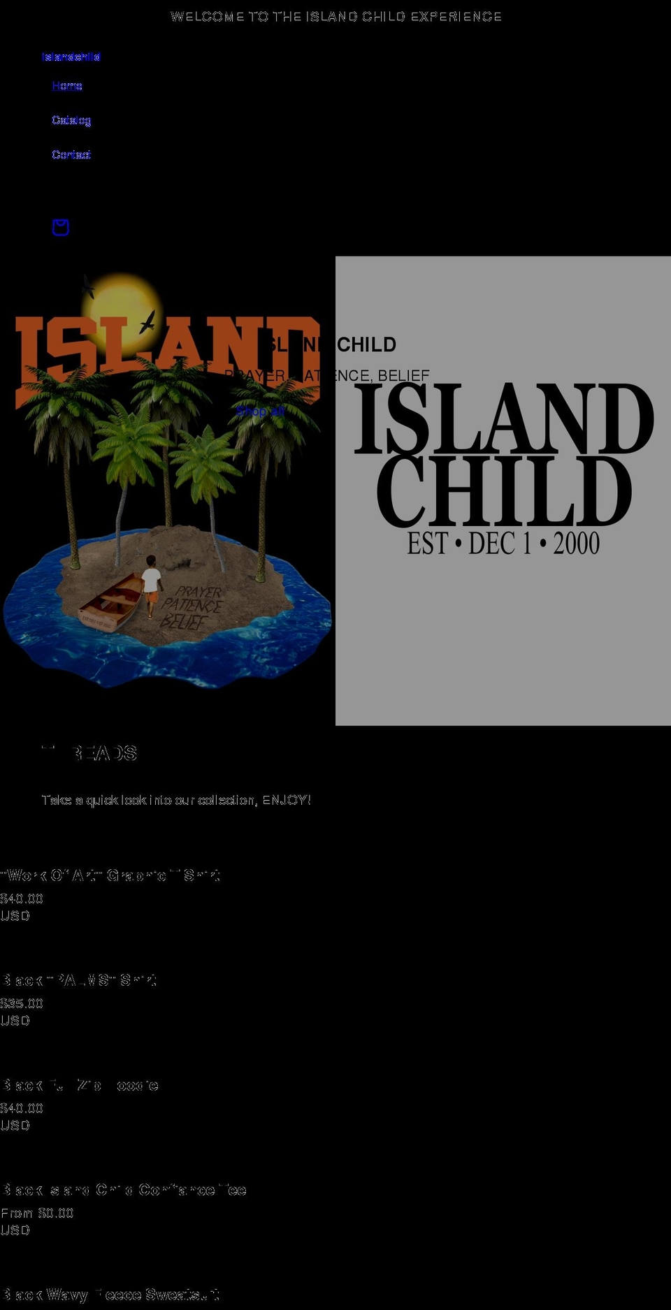 islandchild.org shopify website screenshot