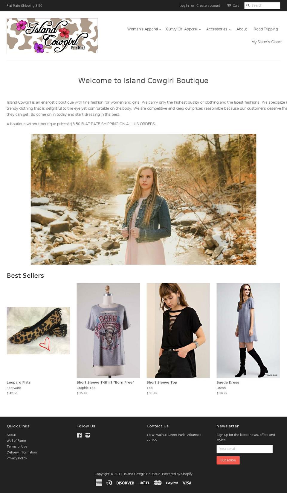 islandcowgirlboutique.com shopify website screenshot