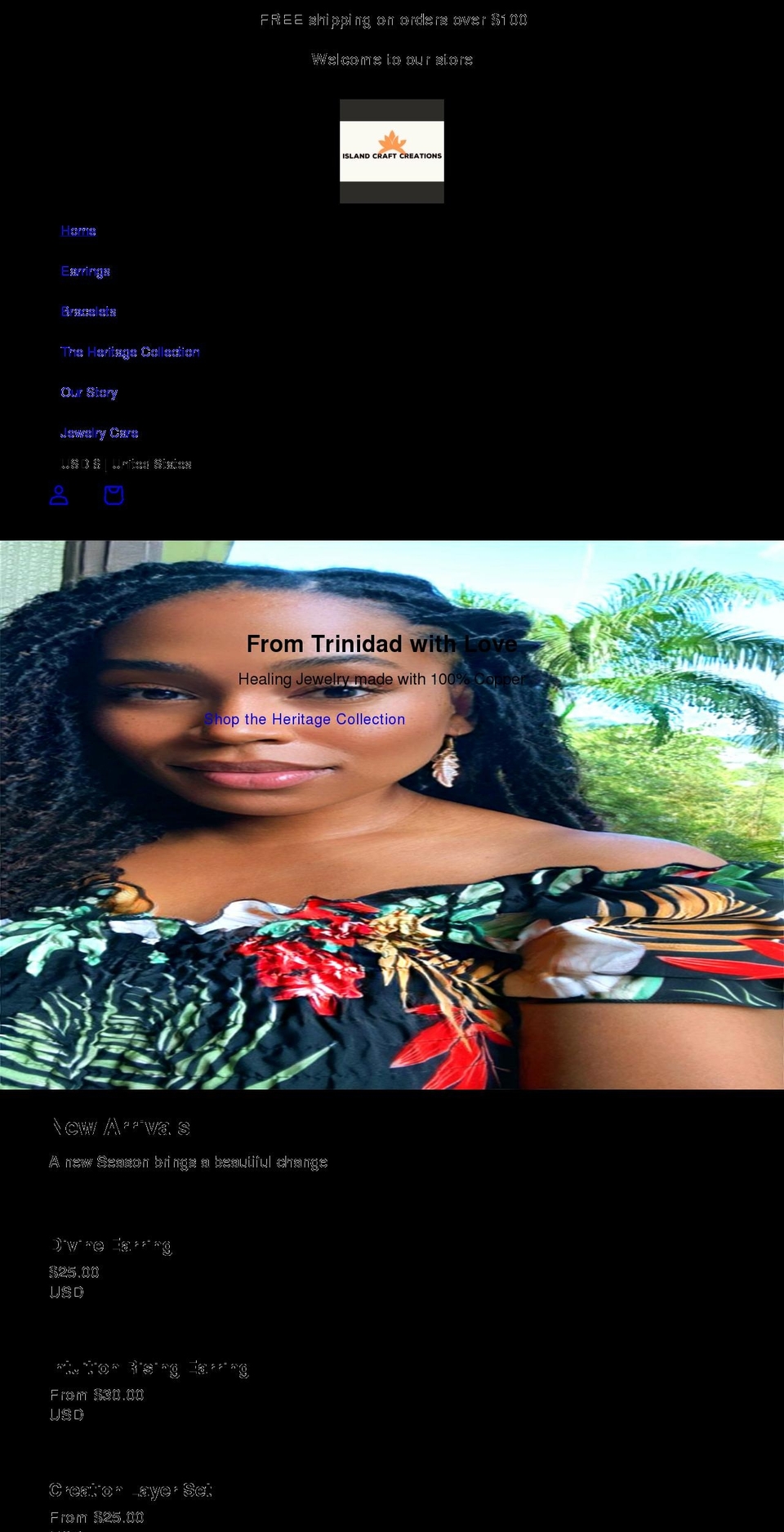 islandcraftcreations.com shopify website screenshot