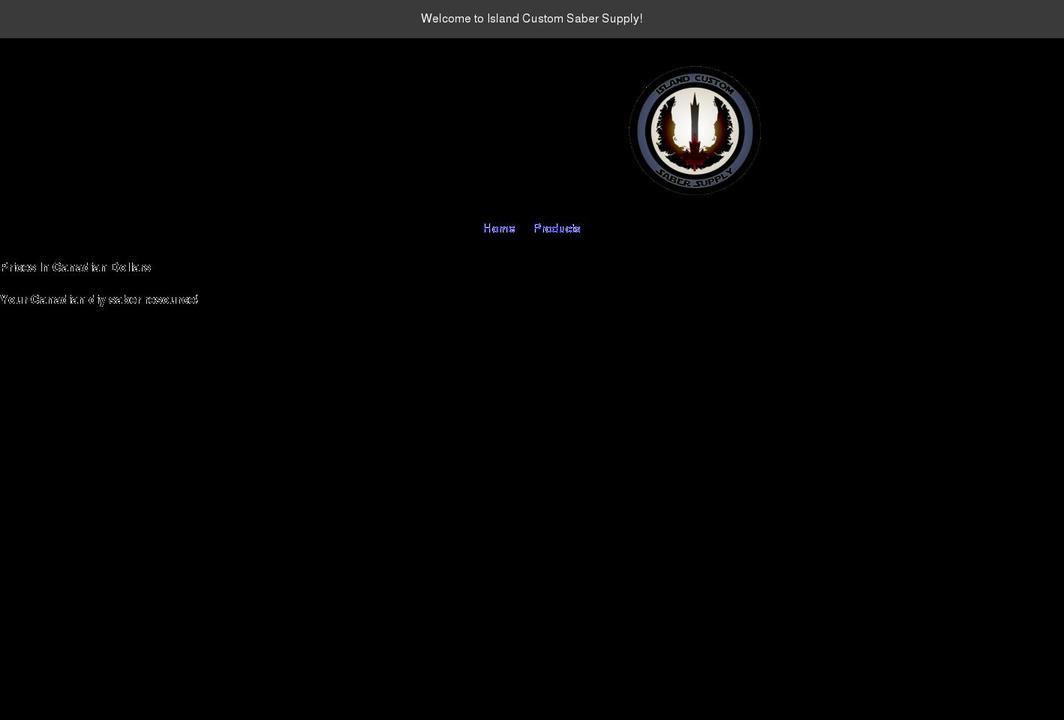islandcustomsabers.com shopify website screenshot