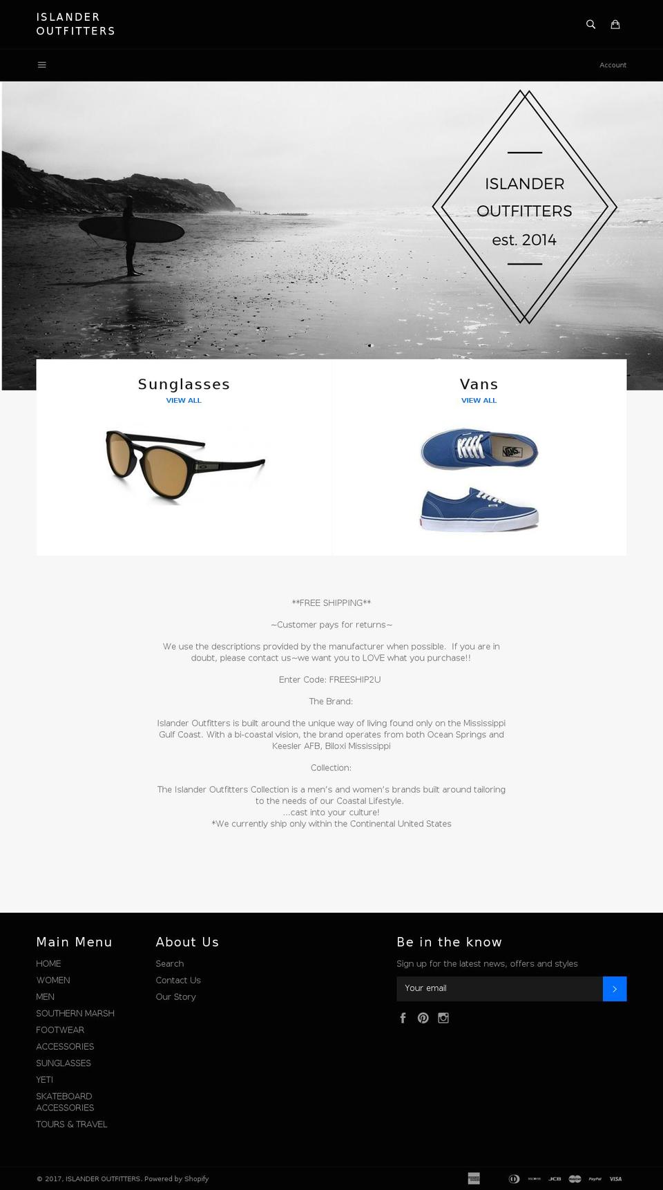 islanderoutfitters.com shopify website screenshot