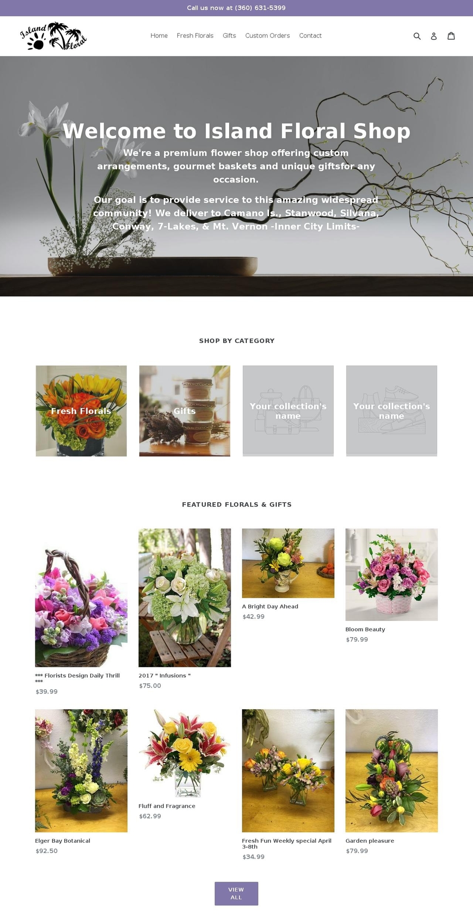 islandfloralshop.com shopify website screenshot