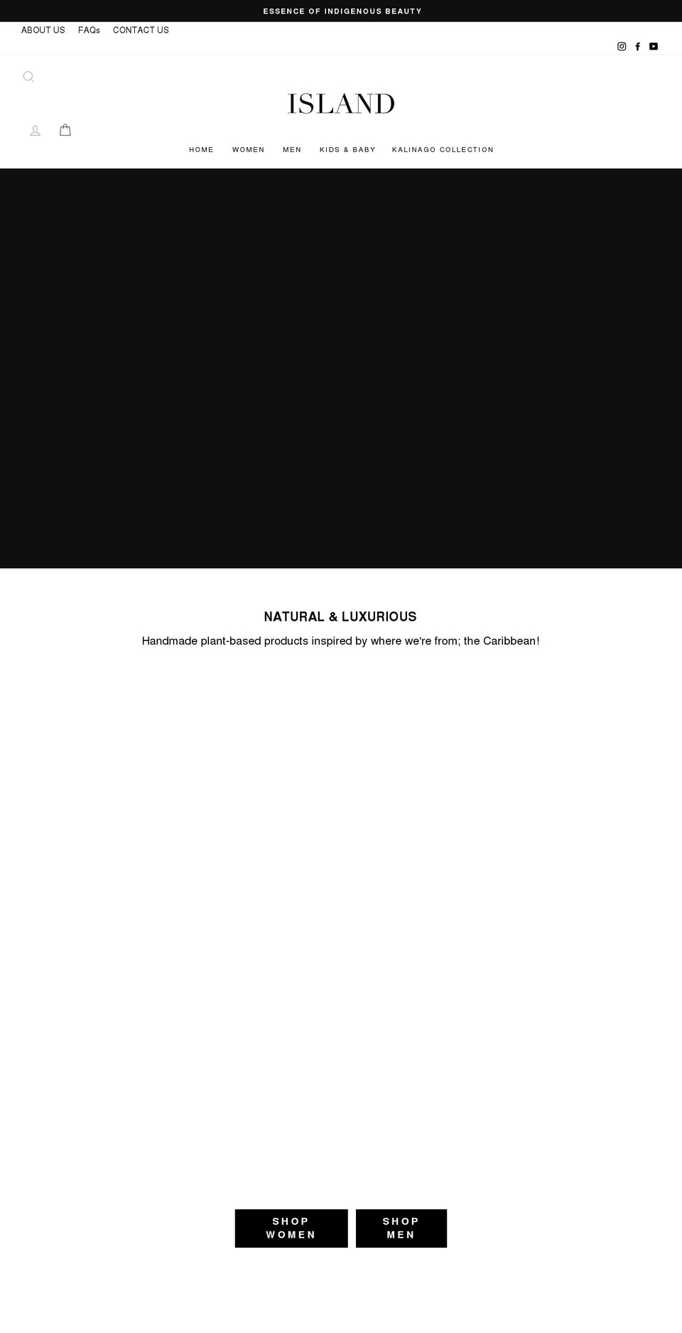 islandhairskinbeauty.com shopify website screenshot