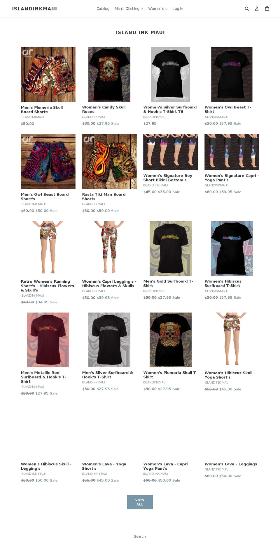 islandinkmaui.com shopify website screenshot