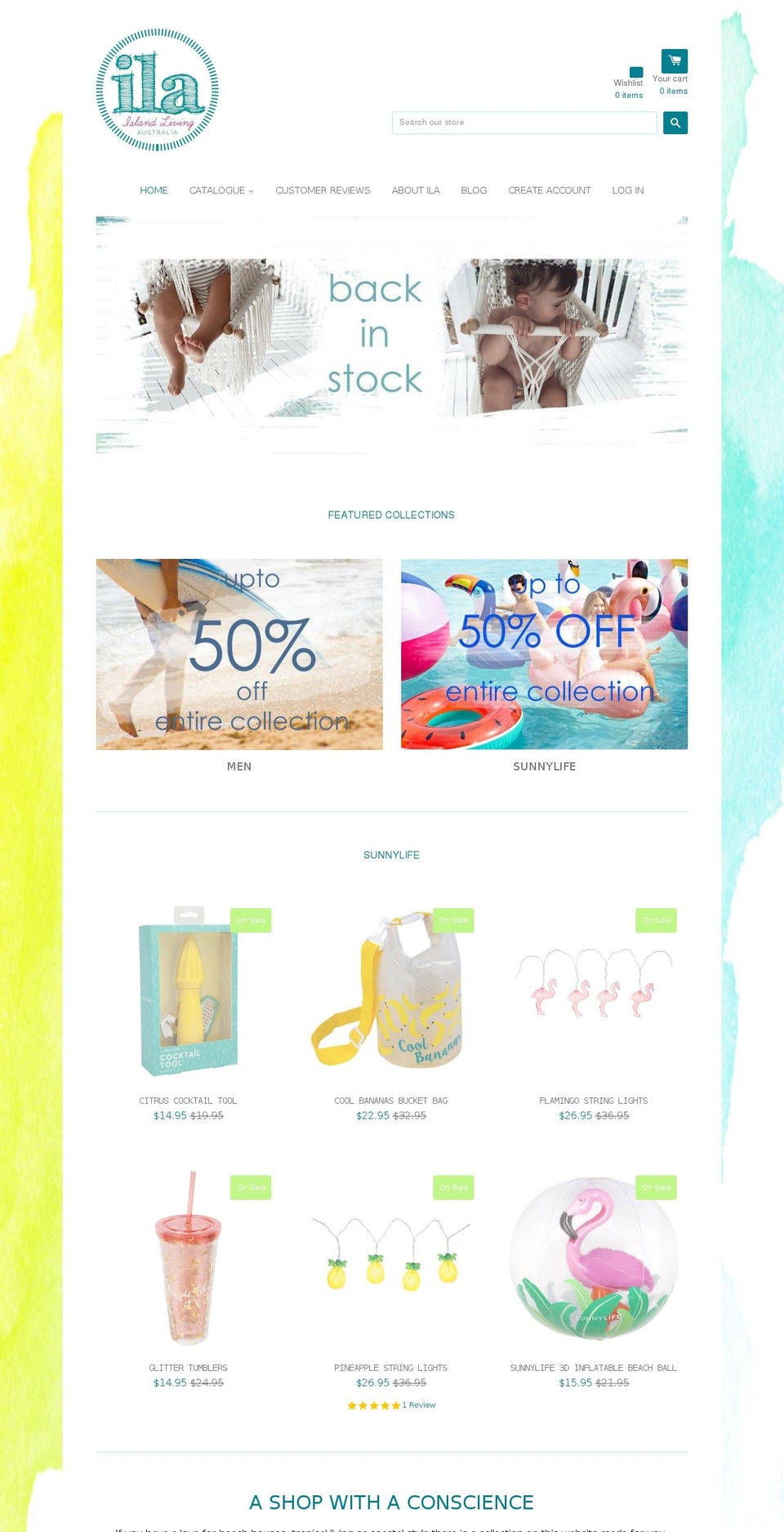 islandlivingaustralia.com.au shopify website screenshot