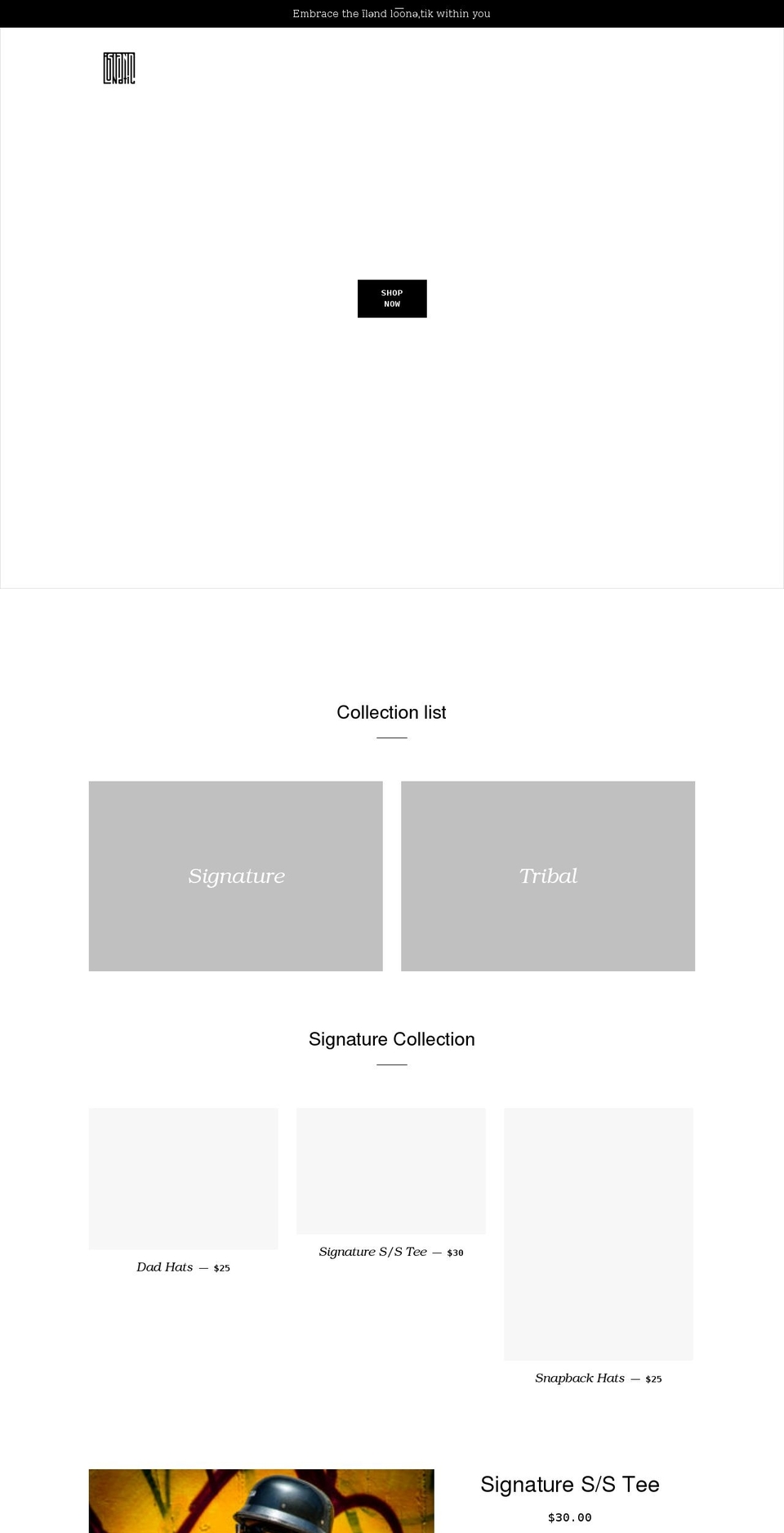 islandlunatic.com shopify website screenshot