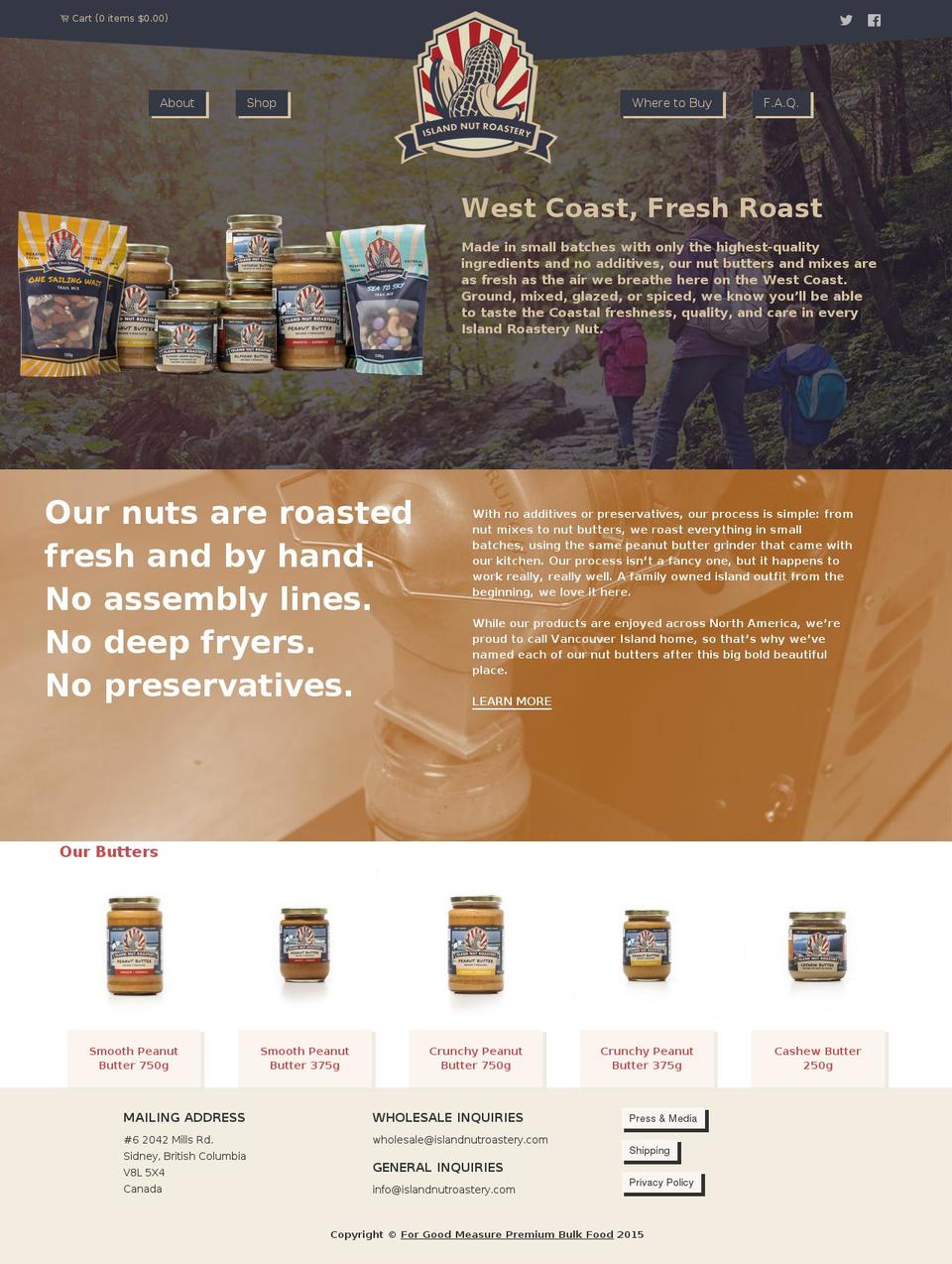 islandnutroastery.com shopify website screenshot