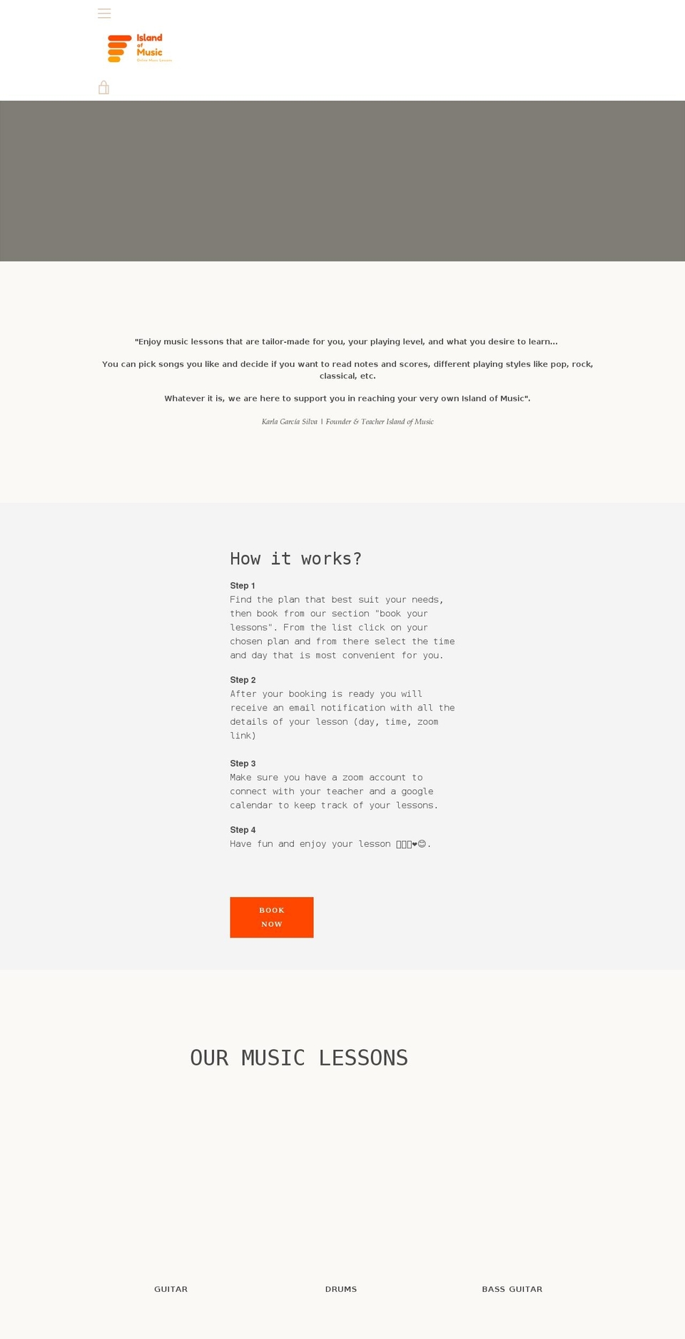 islandofmusicschool.com shopify website screenshot