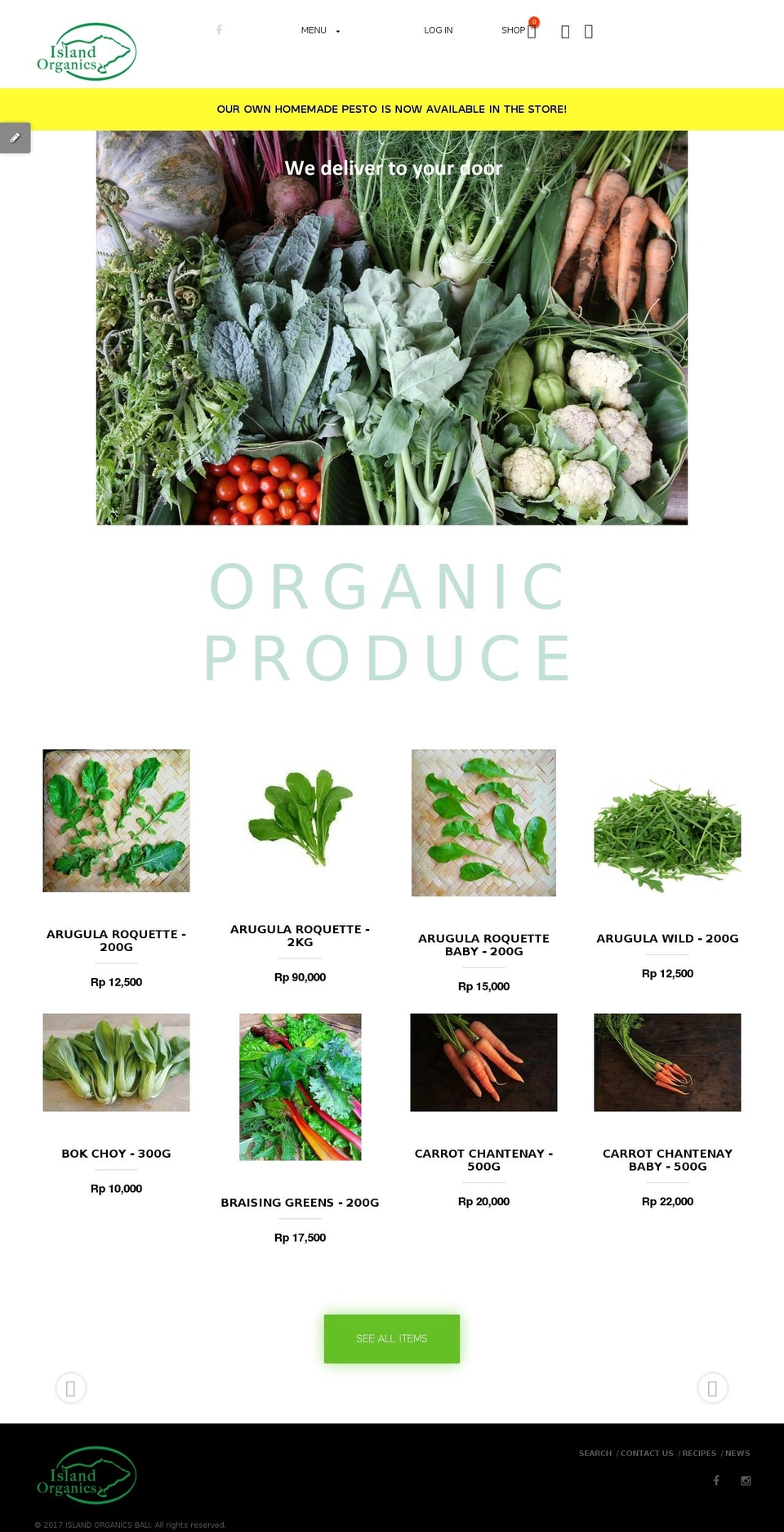 islandorganicsbali.com shopify website screenshot