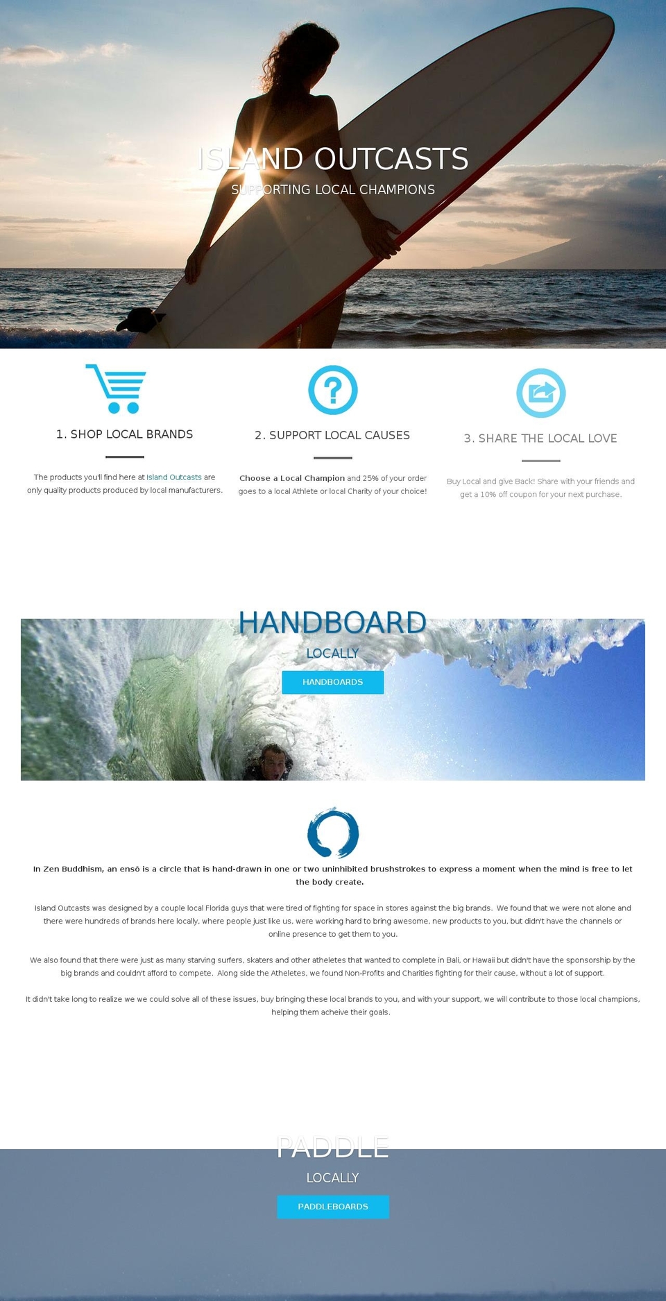 islandoutcasts.com shopify website screenshot
