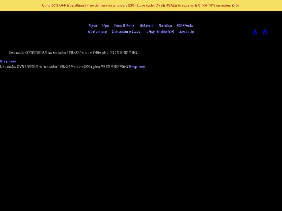 islandplaycosmetics.com shopify website screenshot