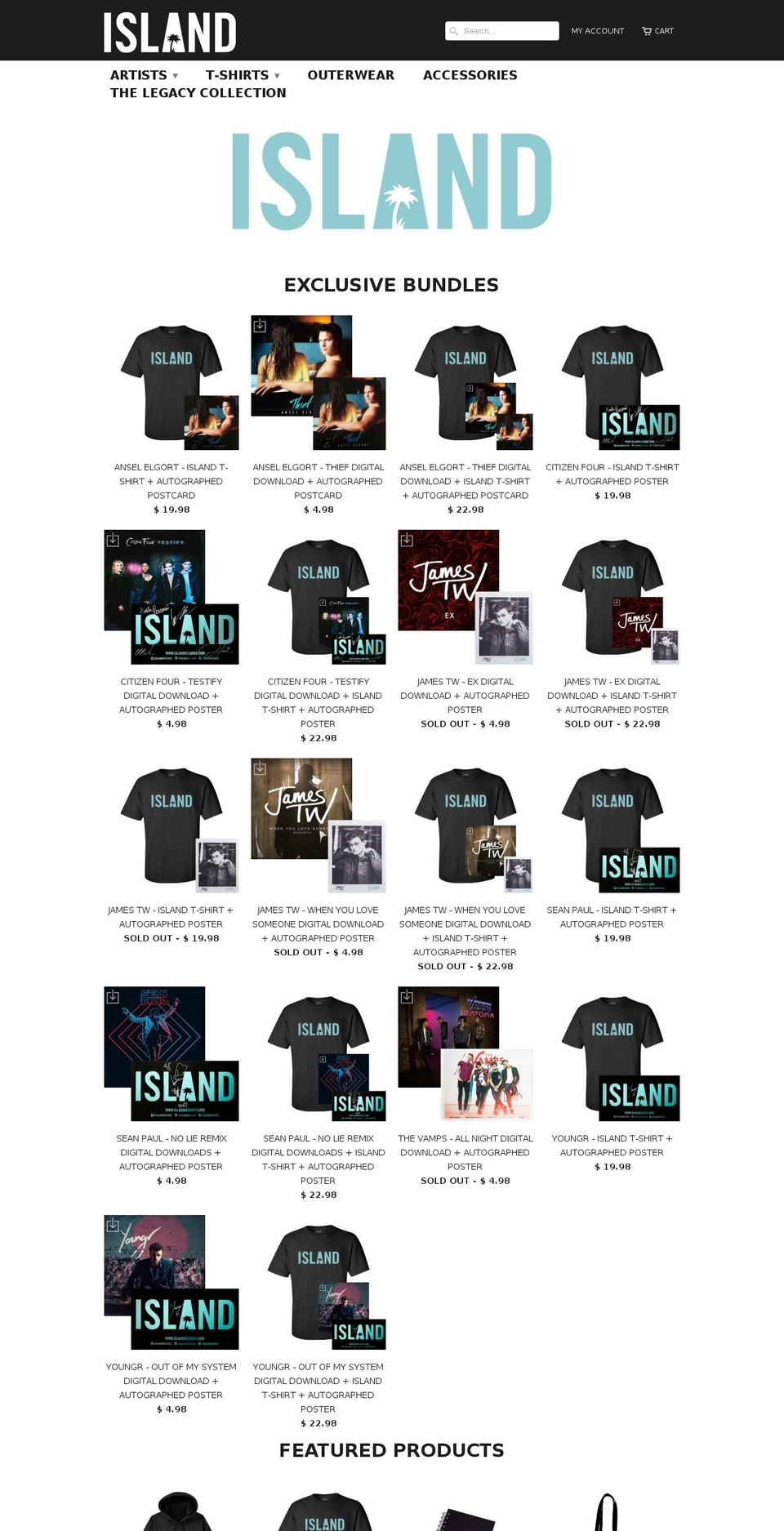 islandrecordsshop.com shopify website screenshot