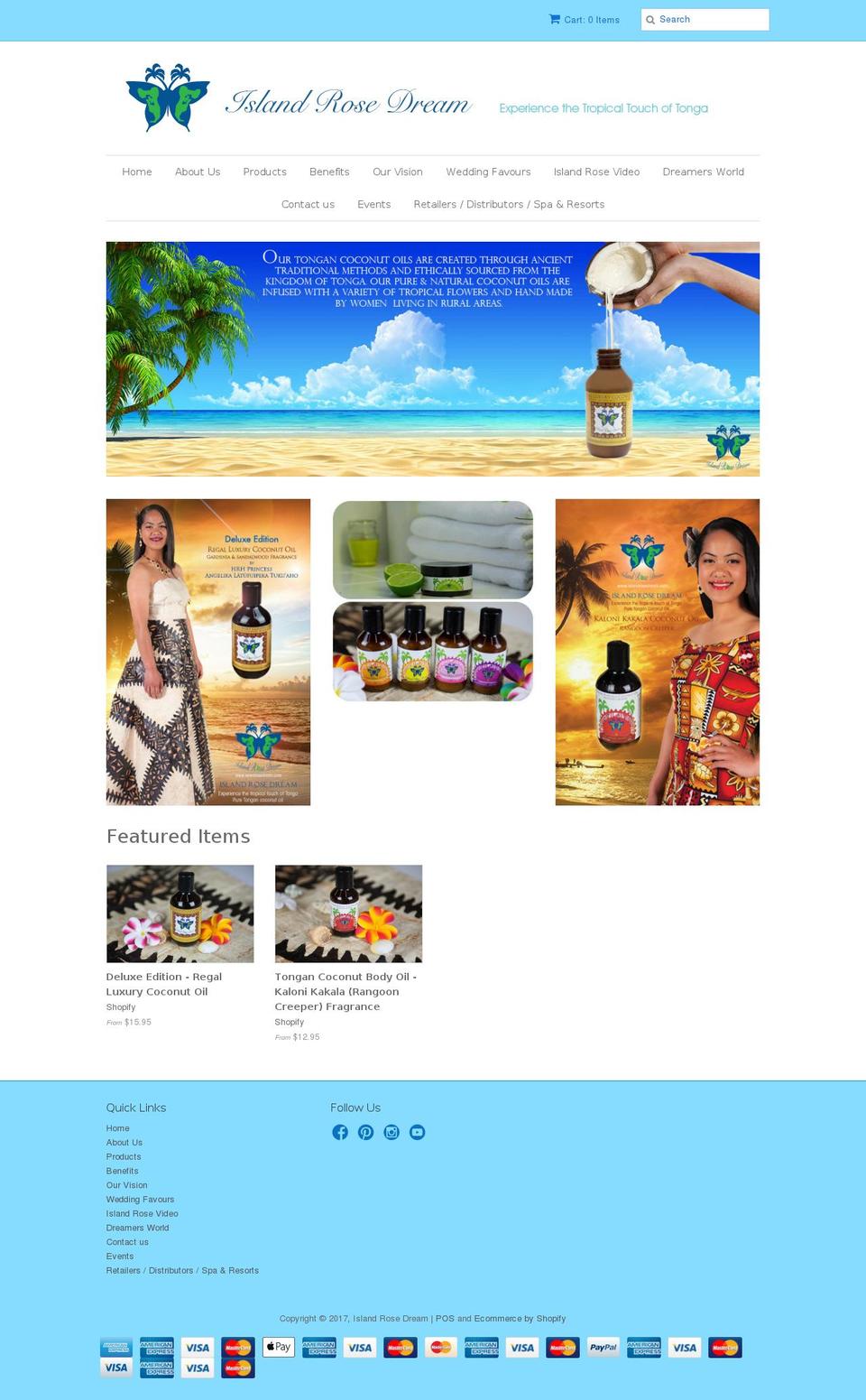 islandrosedream.com shopify website screenshot