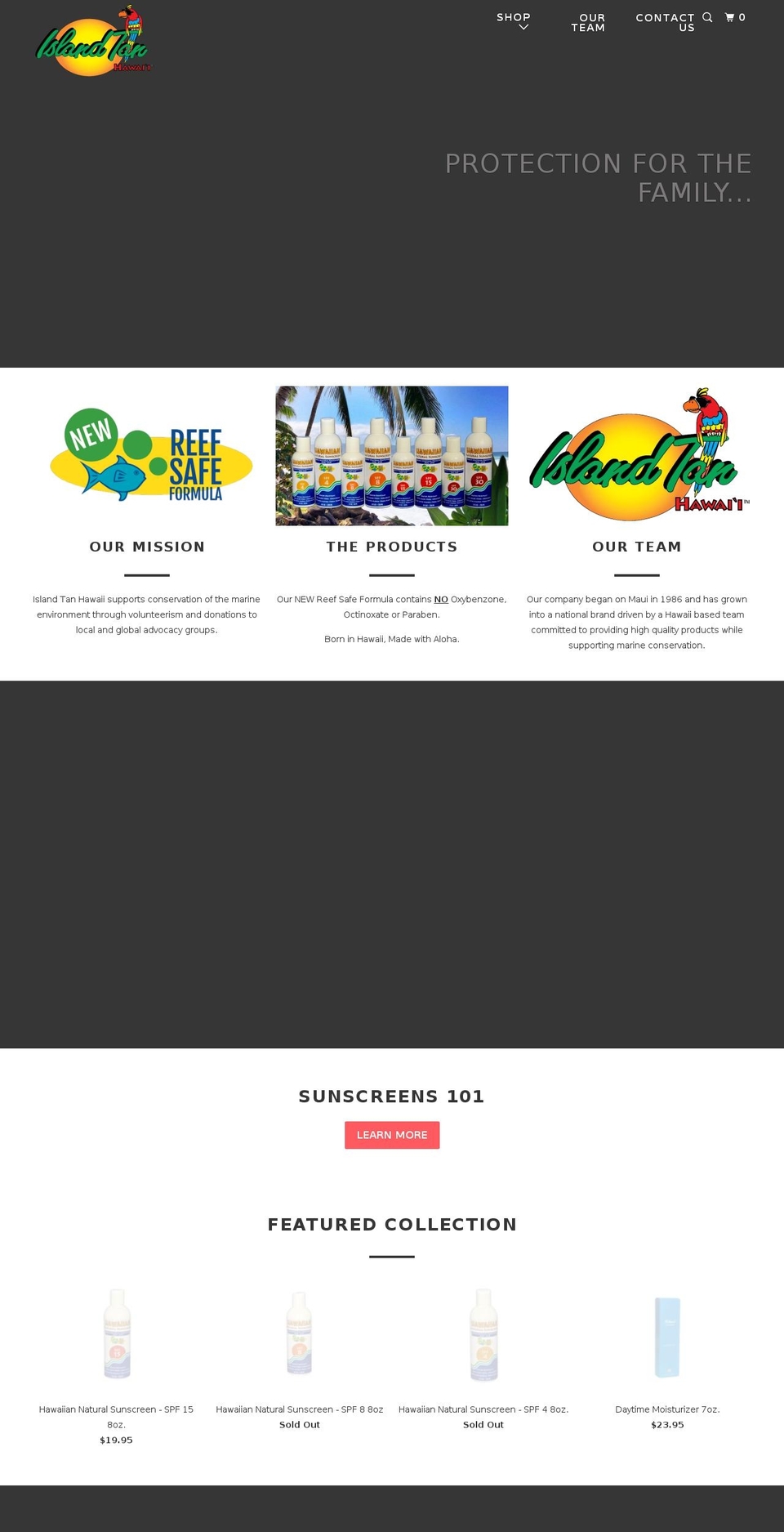 islandtanhawaii.com shopify website screenshot