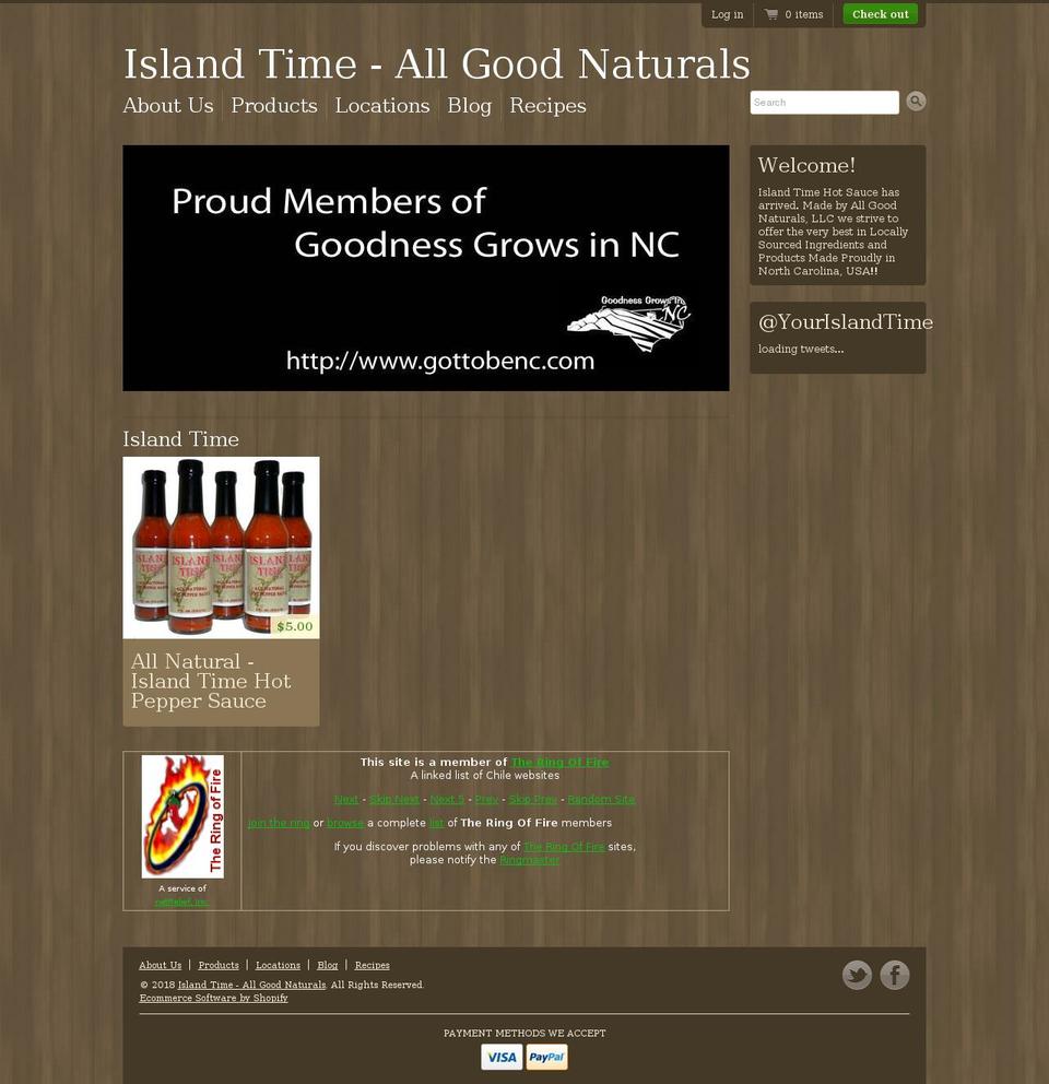 islandtimesauce.com — Shopify storefront screenshot