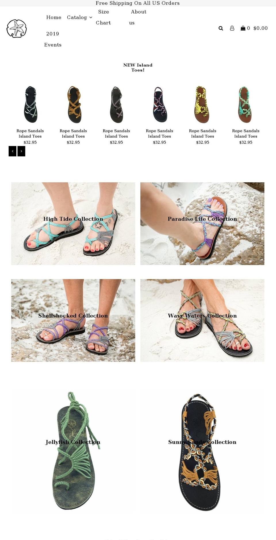islandtoes.com — Shopify storefront screenshot