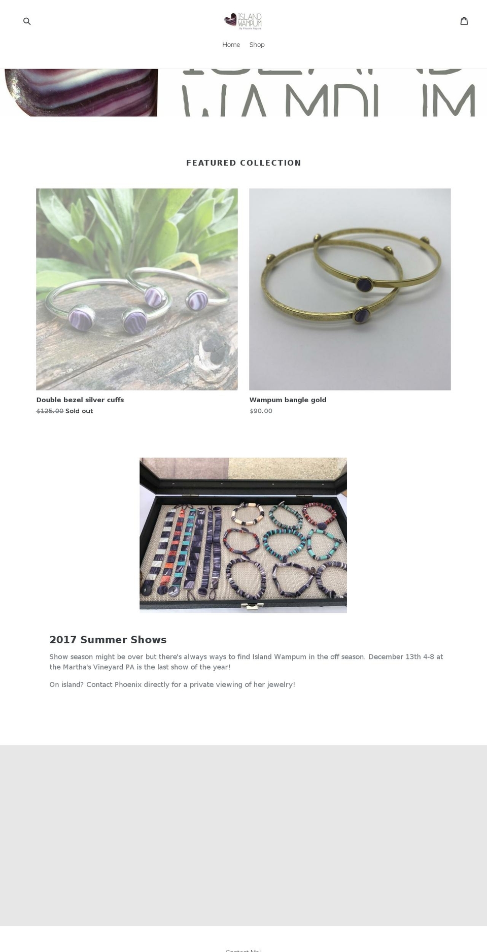 islandwampum.com — Shopify storefront screenshot
