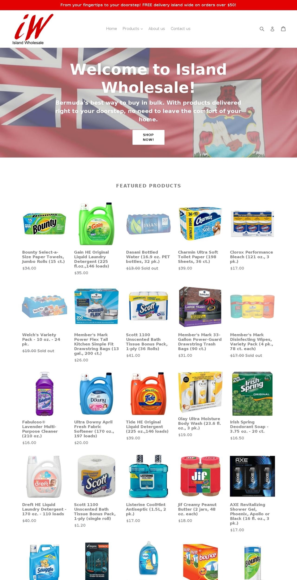 islandwholesale.net shopify website screenshot