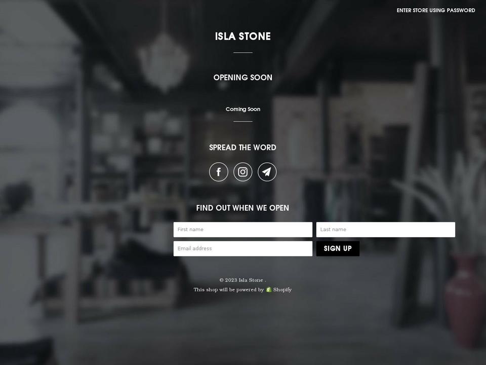 islastone.com shopify website screenshot