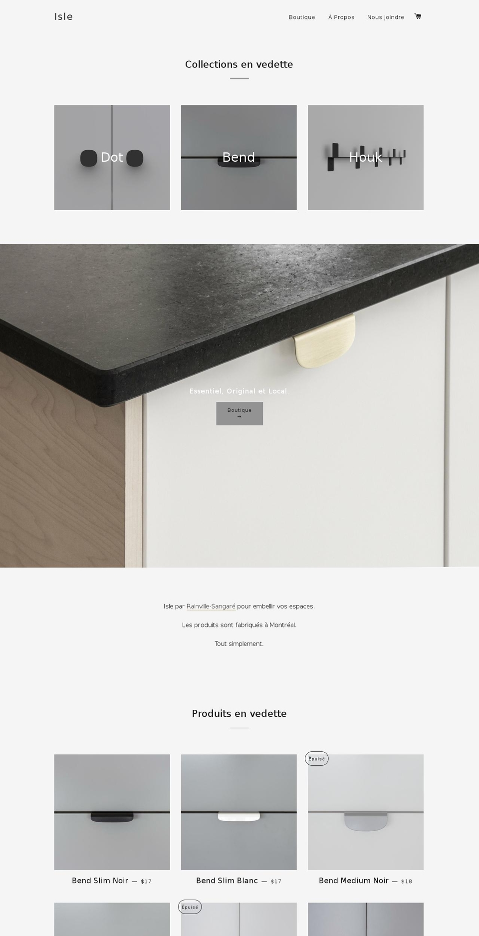 isle-industries.com shopify website screenshot