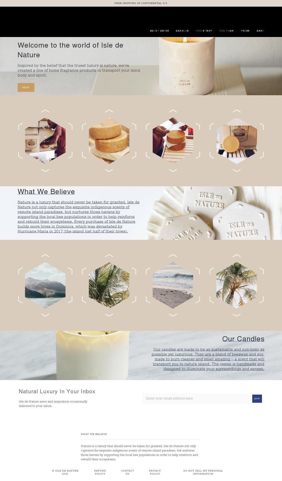 isledenature.com shopify website screenshot