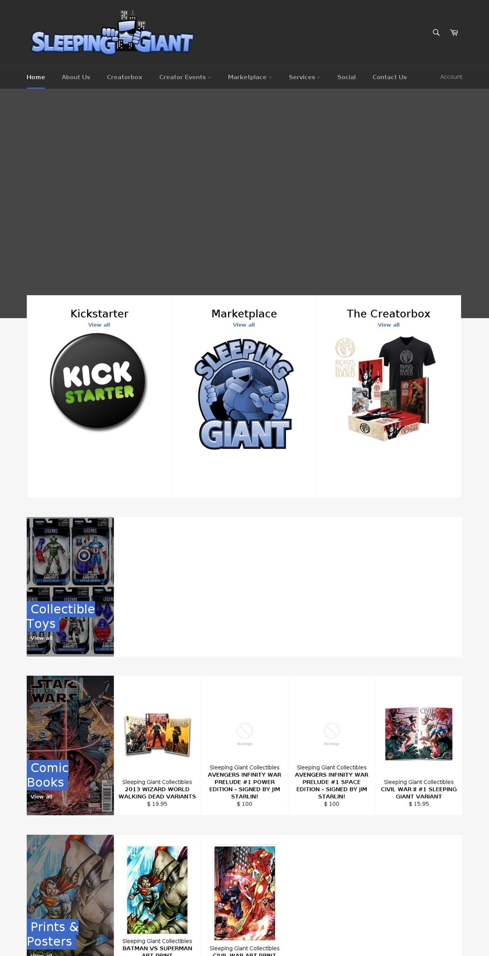 isleepinggiant.com — Shopify storefront screenshot