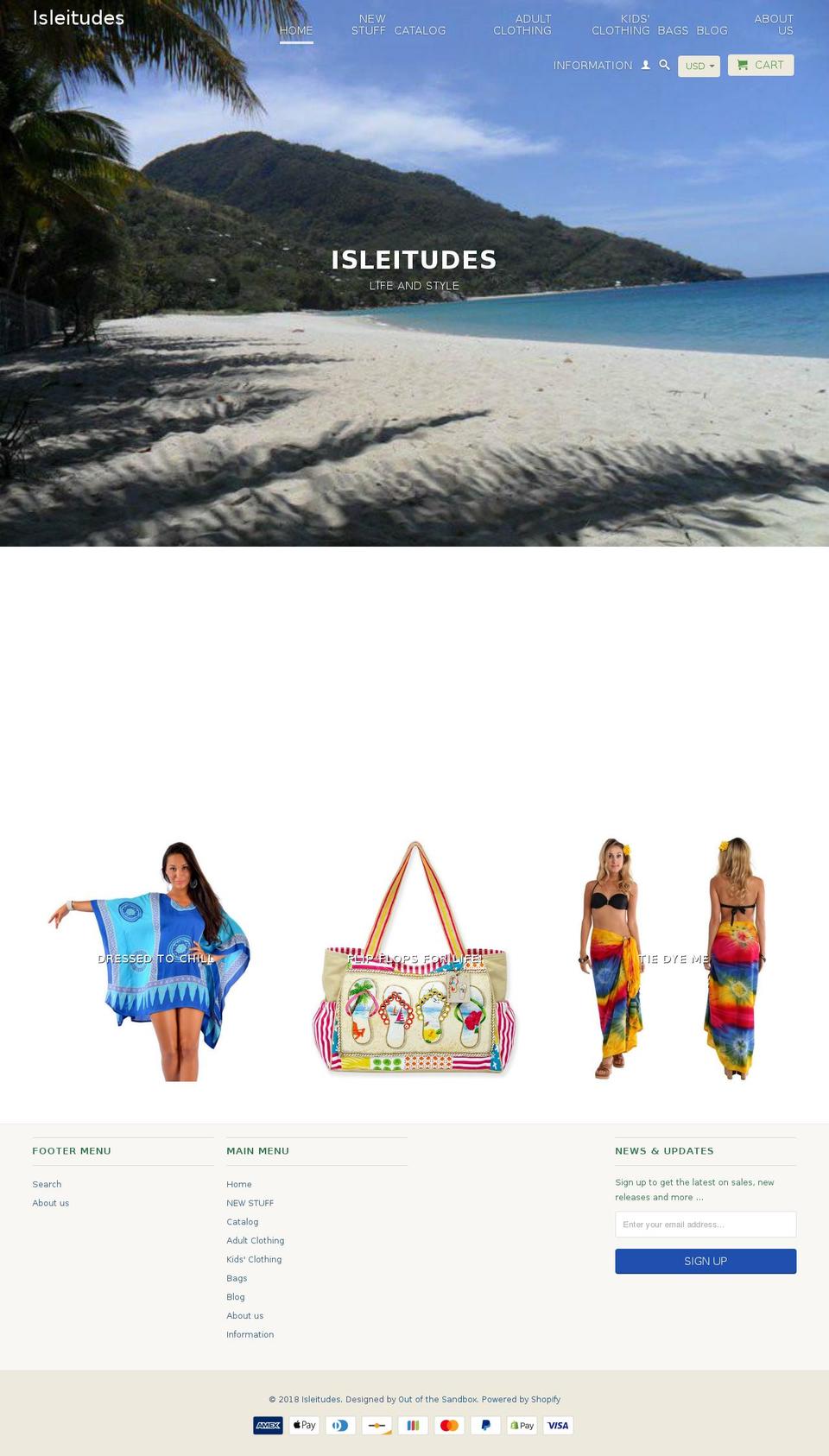 isleitudes.com shopify website screenshot
