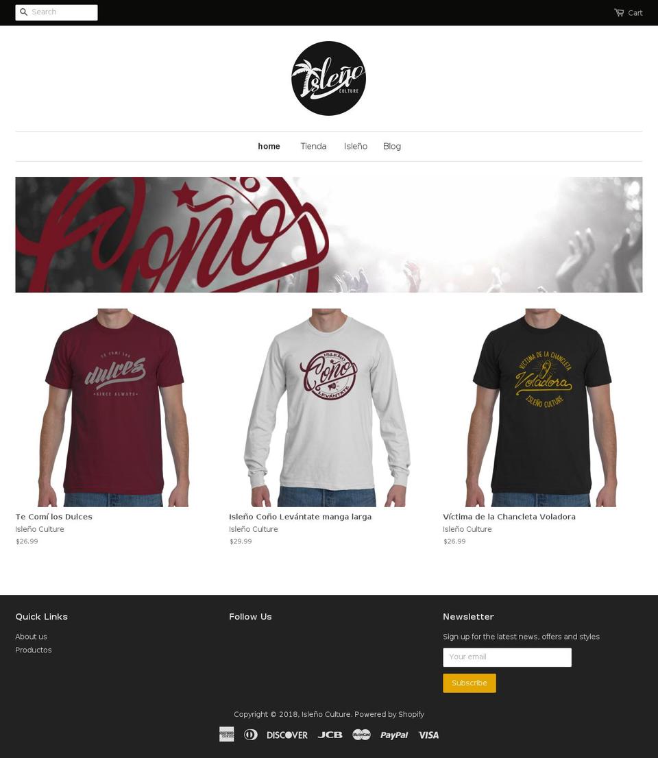 islenoculture.com — Shopify storefront screenshot