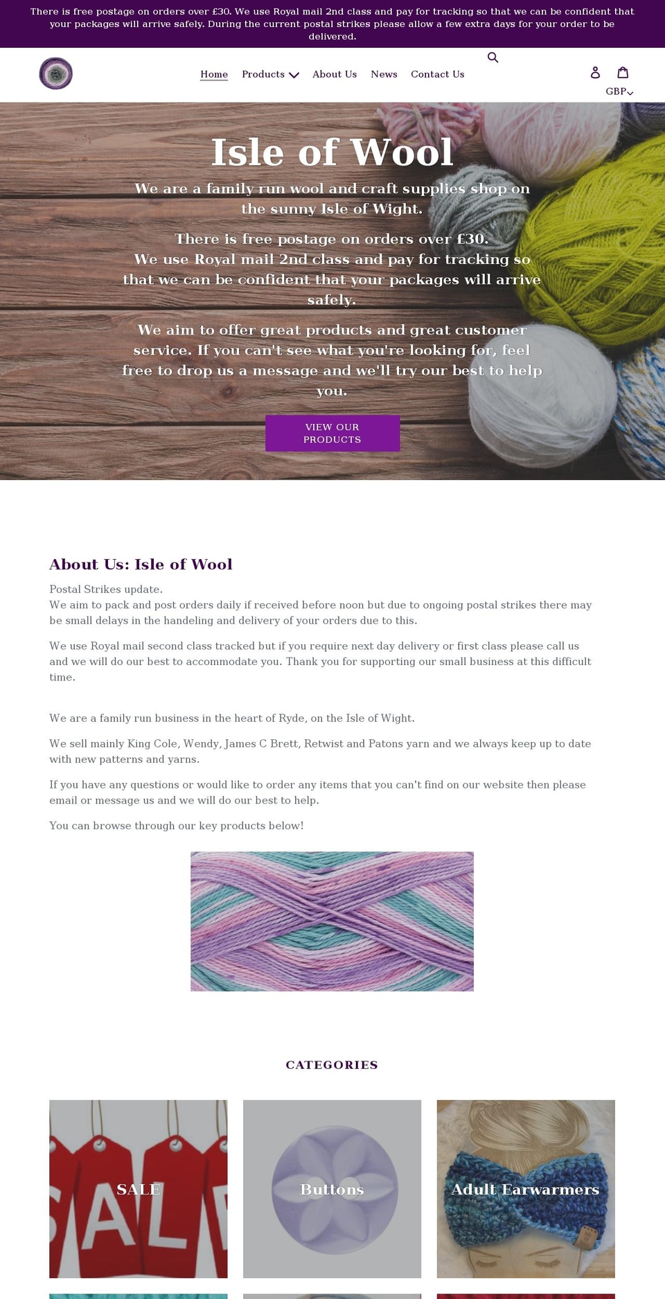 isleofwool.com shopify website screenshot