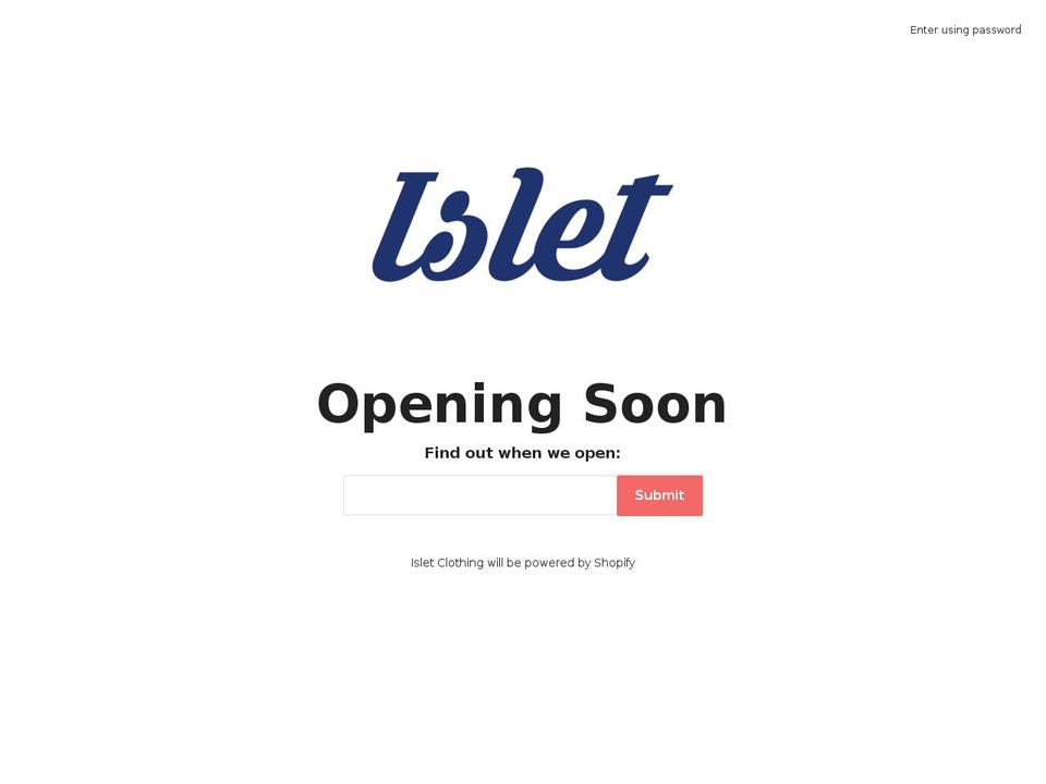 isletclothing.com shopify website screenshot