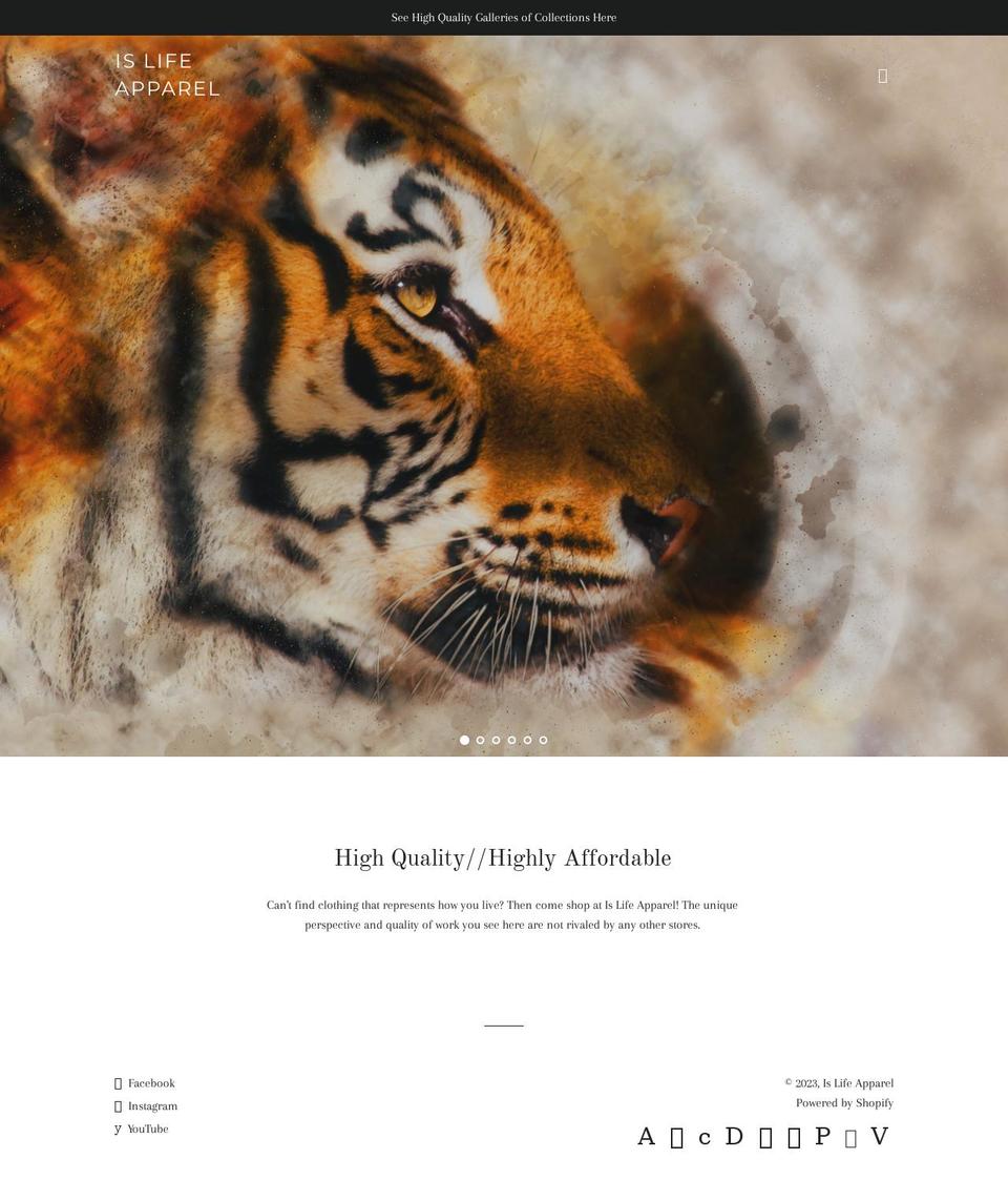 islifeapparel.com — Shopify storefront screenshot