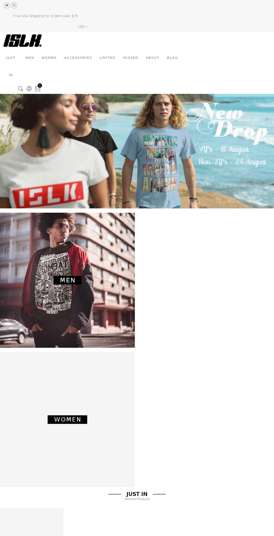 islk.com shopify website screenshot
