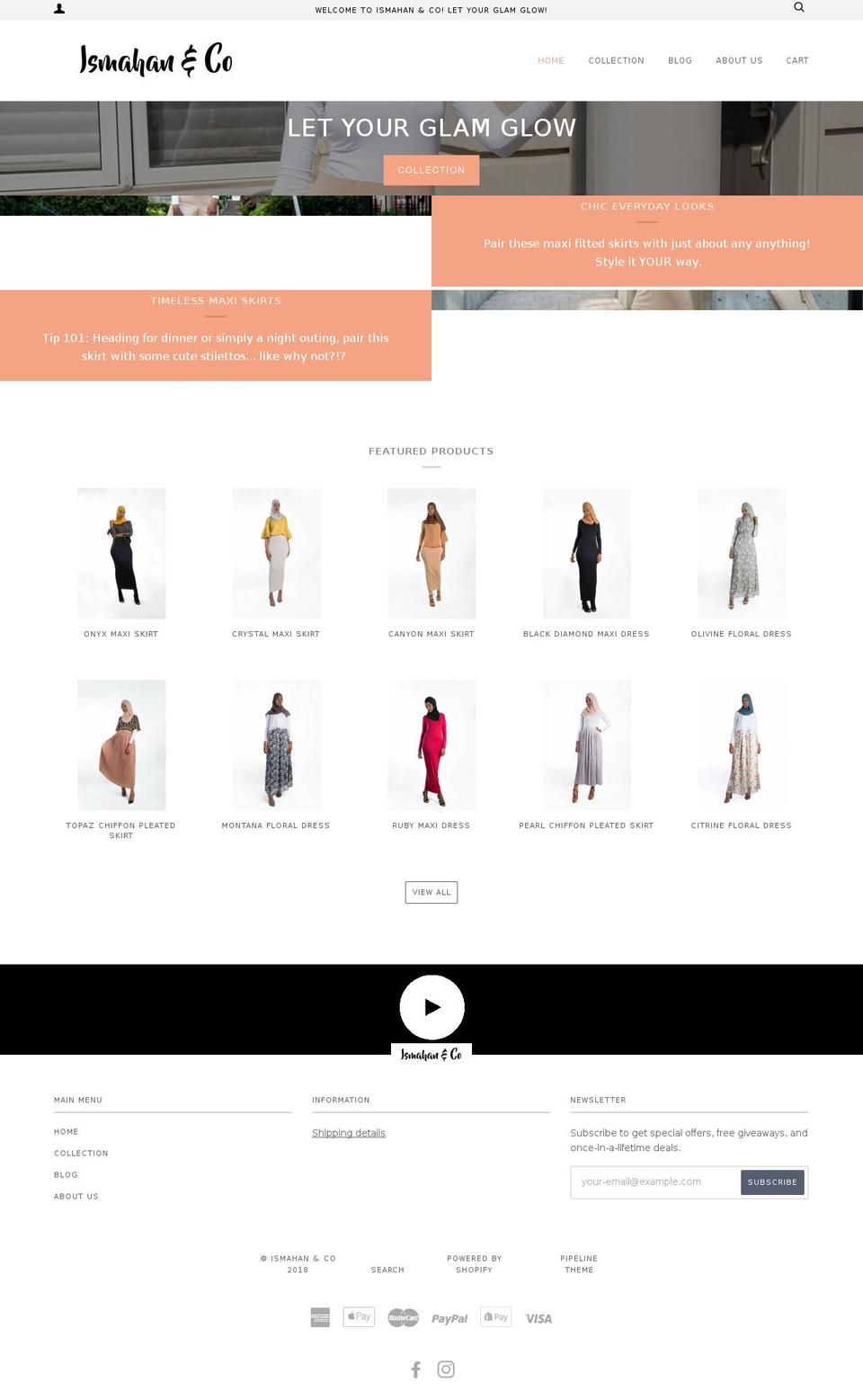 ismahanco.com — Shopify storefront screenshot