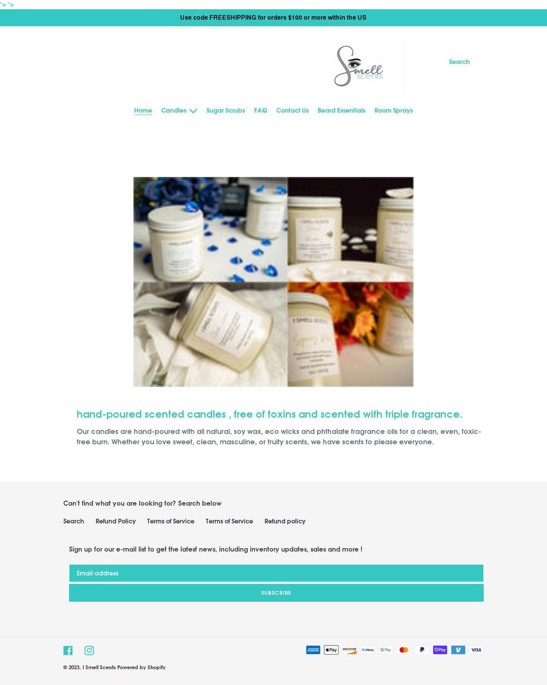 ismellscents.com shopify website screenshot