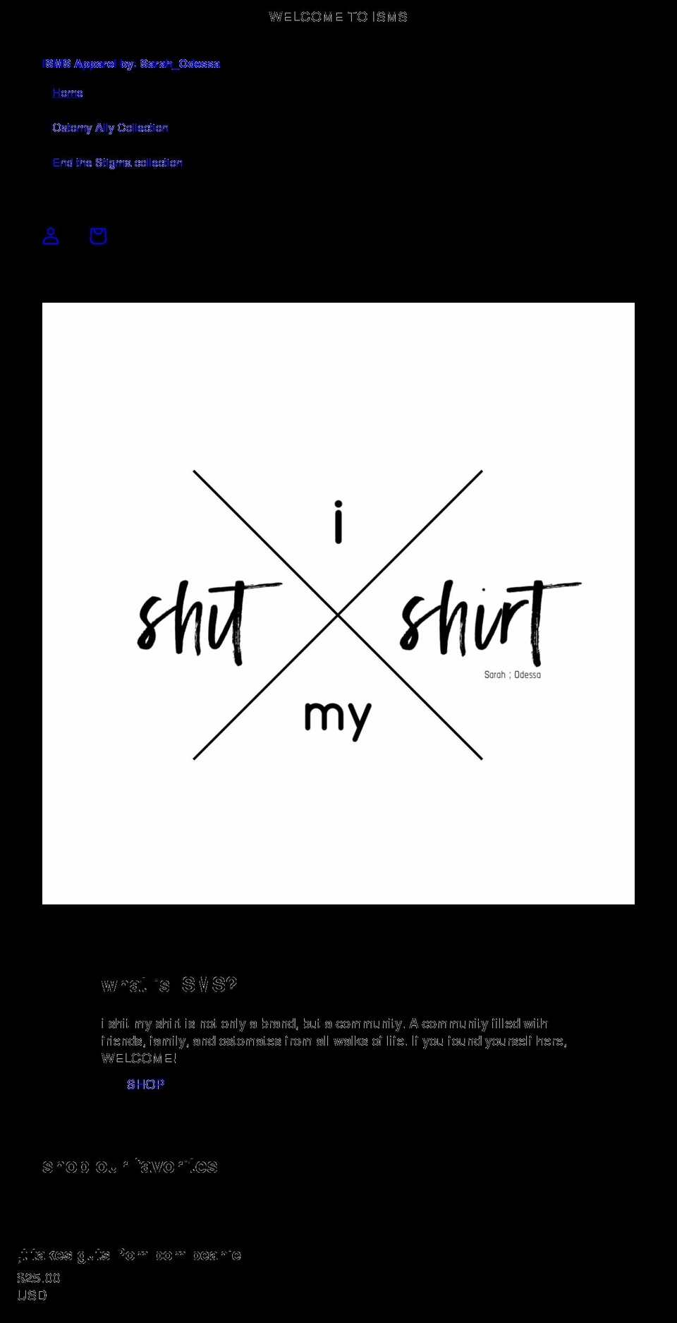 ismsapparel.com shopify website screenshot