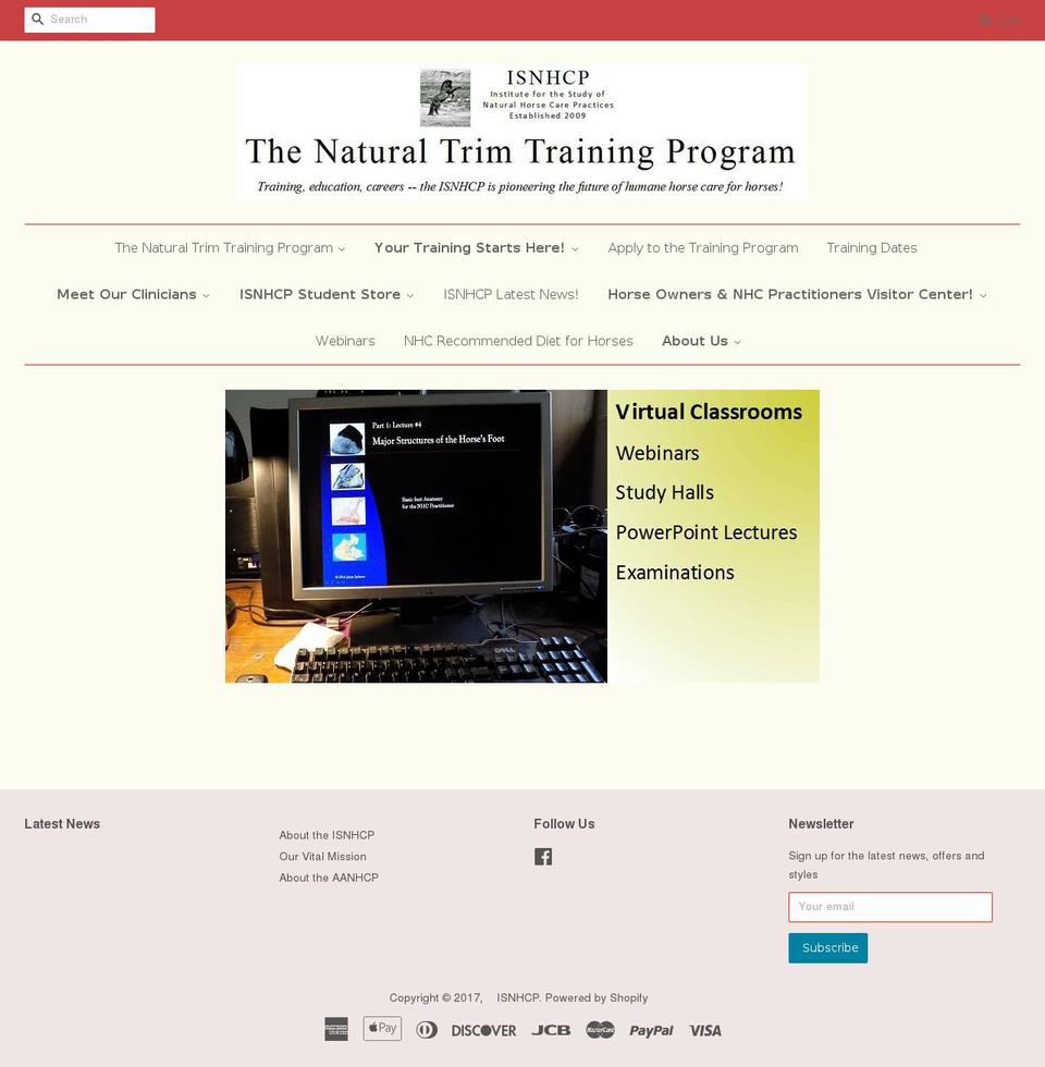 isnhcp.net shopify website screenshot