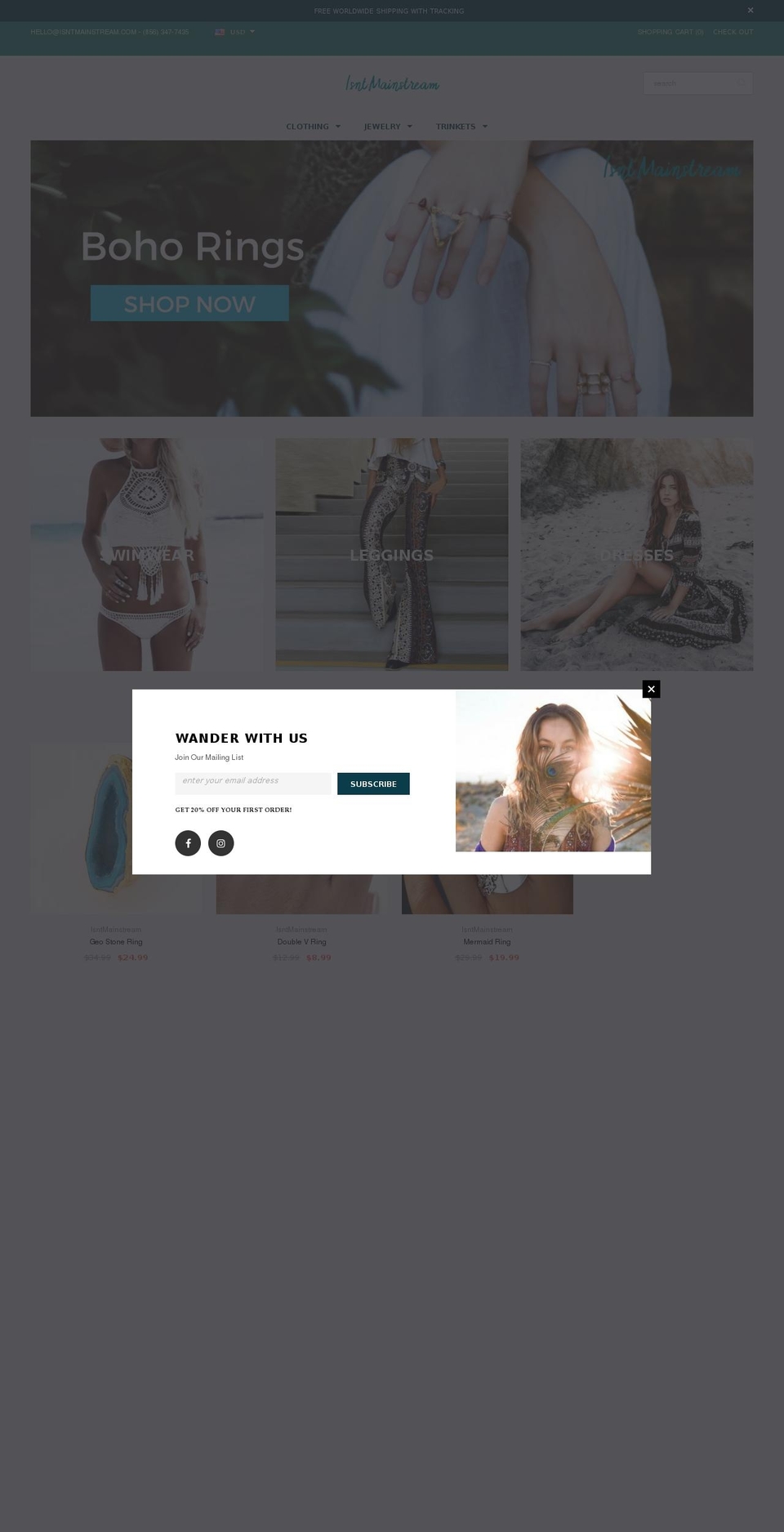 isntmainstream.com — Shopify storefront screenshot