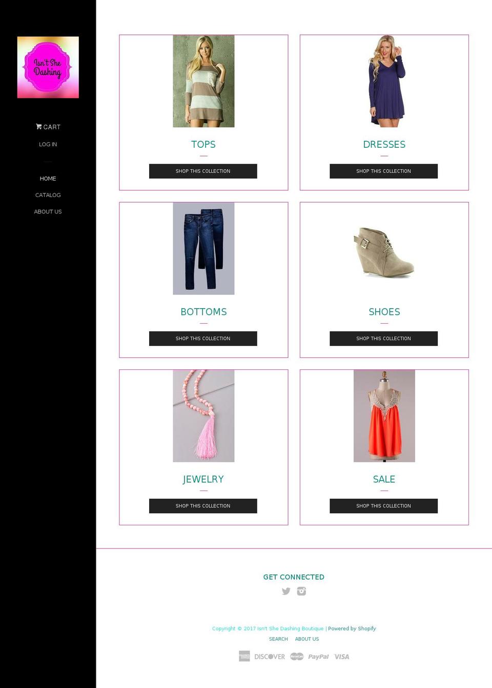 isntshedashingboutique.com shopify website screenshot