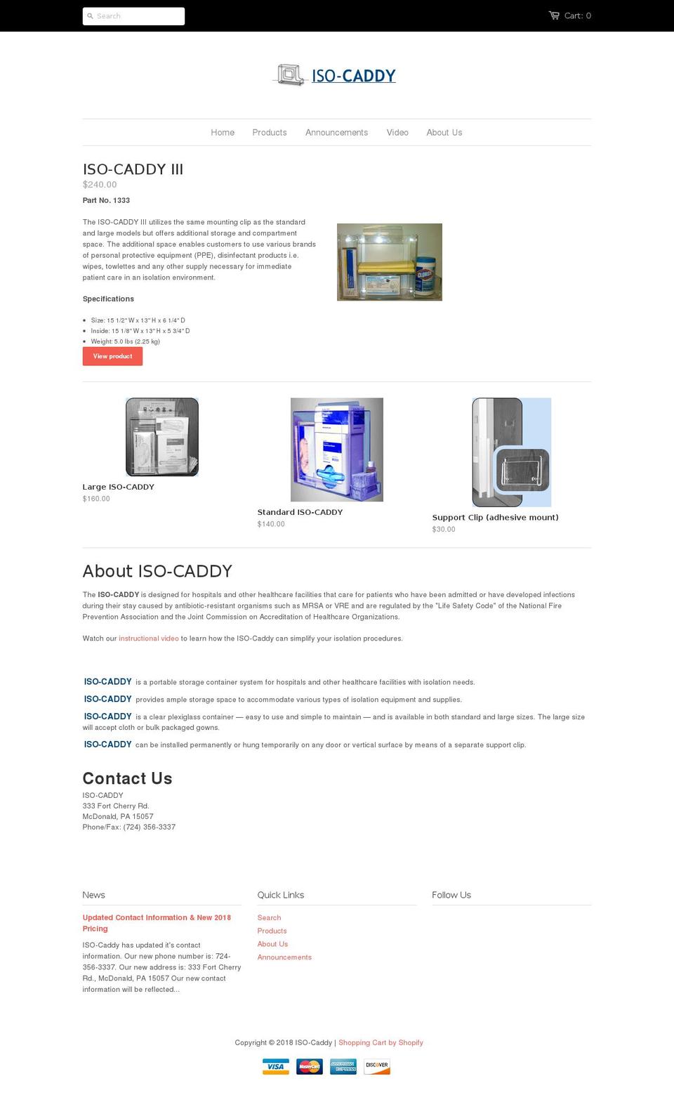 iso-caddy.com shopify website screenshot