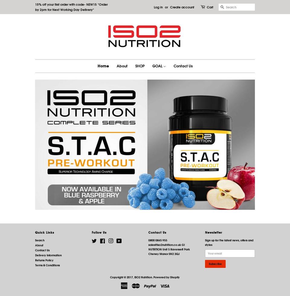 iso2nutrition.com shopify website screenshot