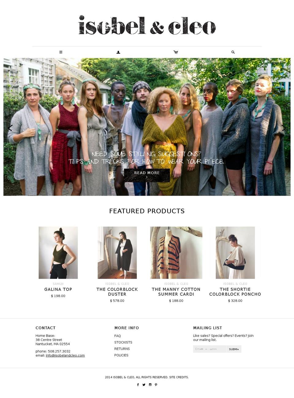 isobelandcleo.com shopify website screenshot